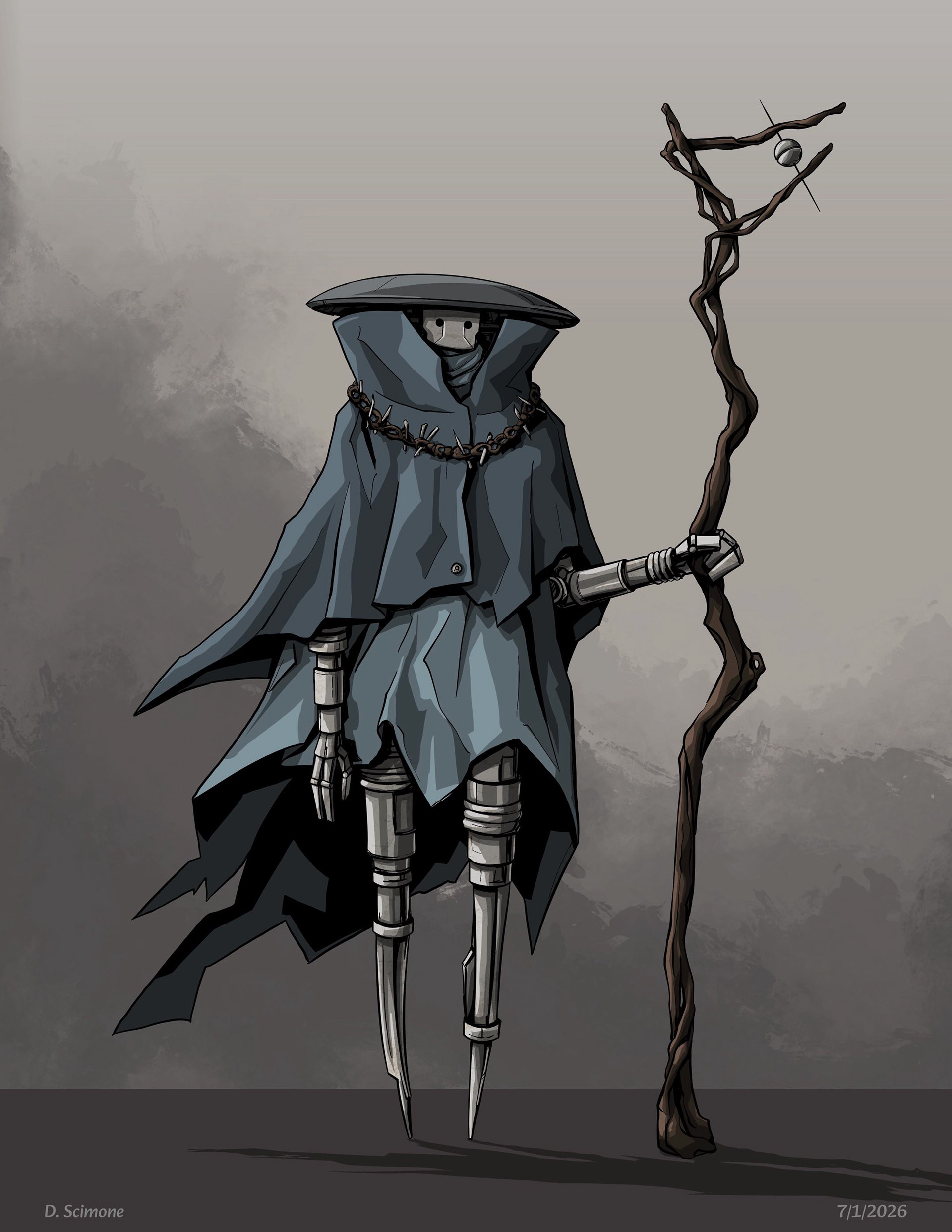 "Robot Sorcerer Concept" - Procreate
