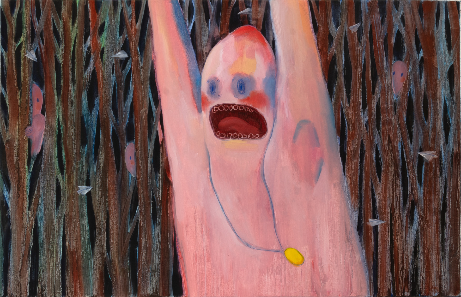 The Howl, 2021, Oil on paper, 65x100cm