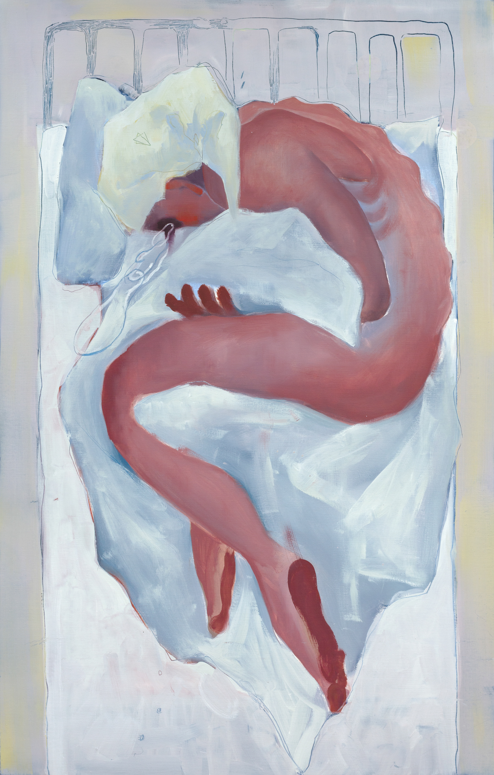 Sleep, 2022, Oil on paper, 100x65cm