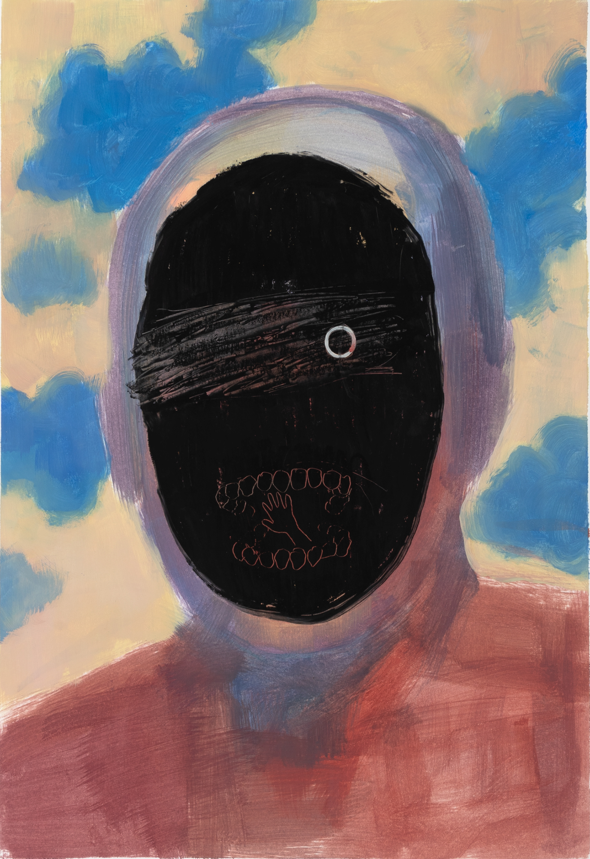 Blackdrop, 2019, Oil on paper, 42x29.5cm