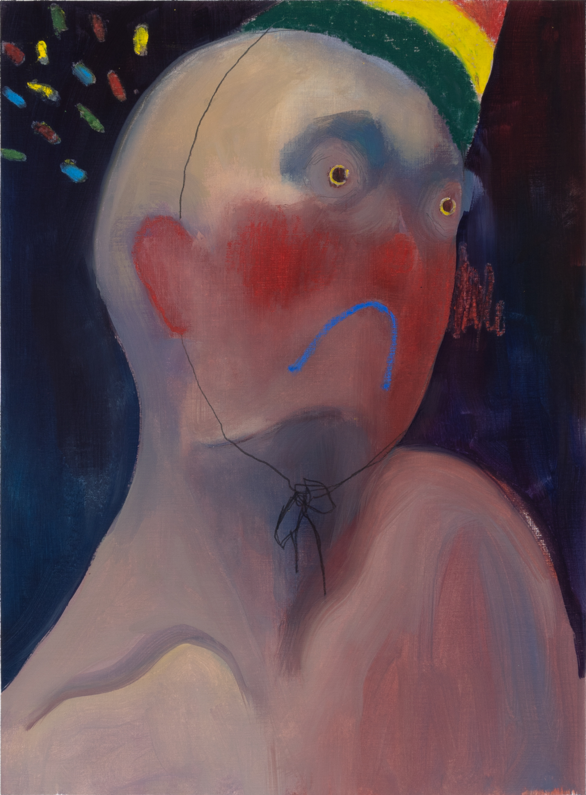 In the dark, 2020, Oil on paper, 48x36cm