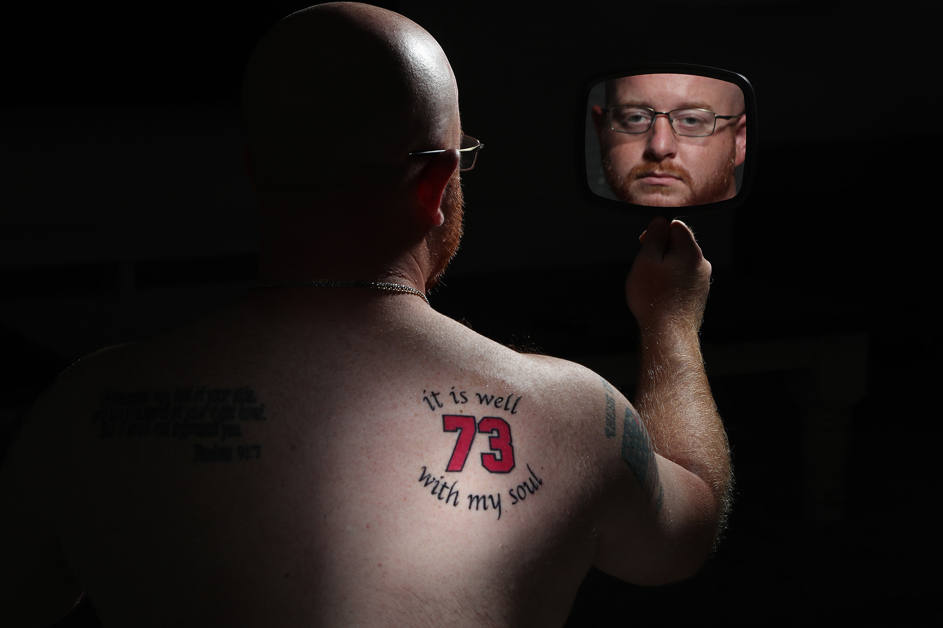 Ray Feis, the younger brother of Parkland school shooting victim Aaron Feis, got a tattoo of his brother's football jersey number from when he was a player at Marjory Stoneman Douglas.  "Aaron was always there, he had my back the same way I always had his back," says Feis. 