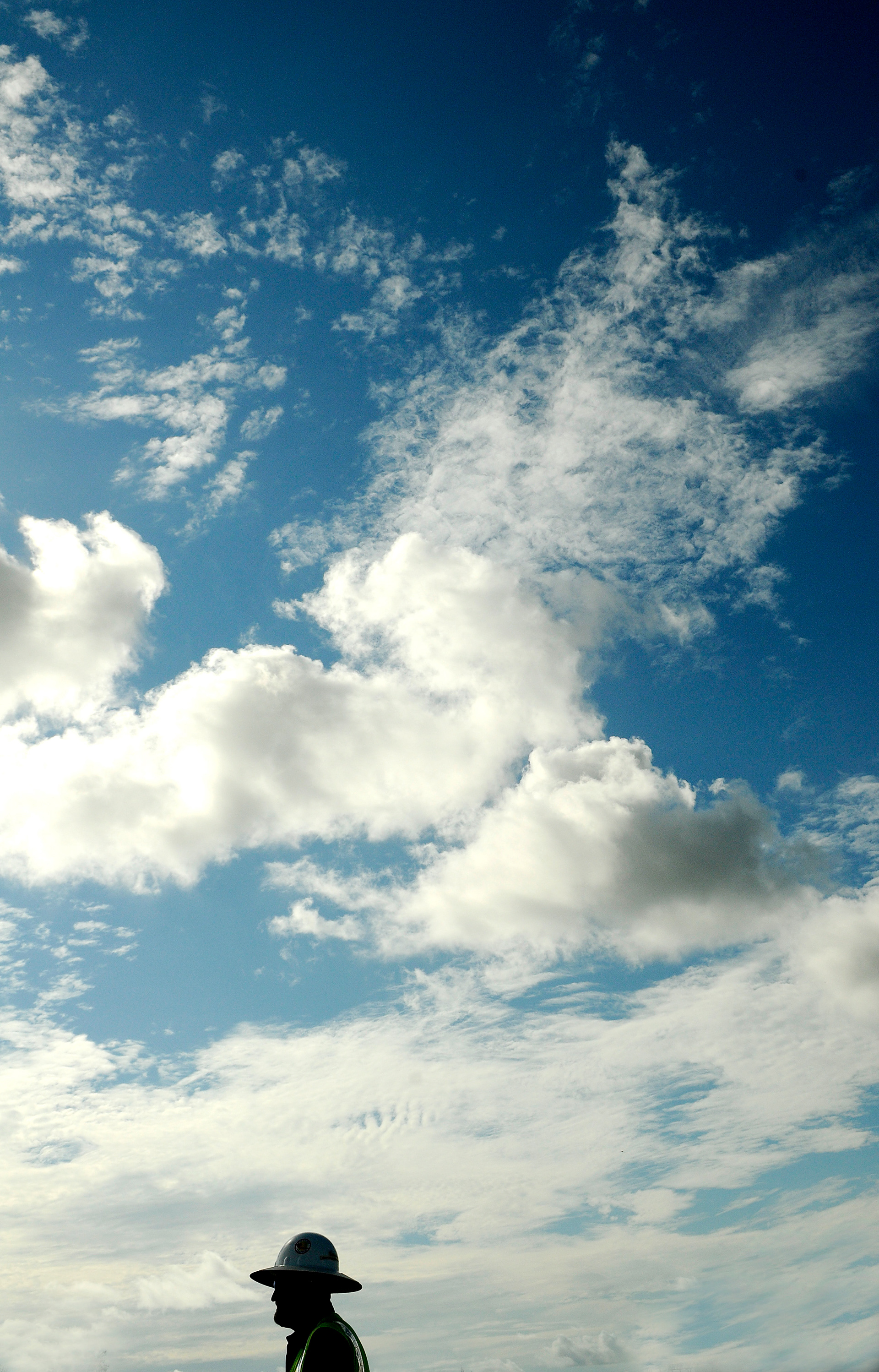 A construction worker stands on the elevated runway project at the Fort Lauderdale/Hollywood Airport in 2012. 