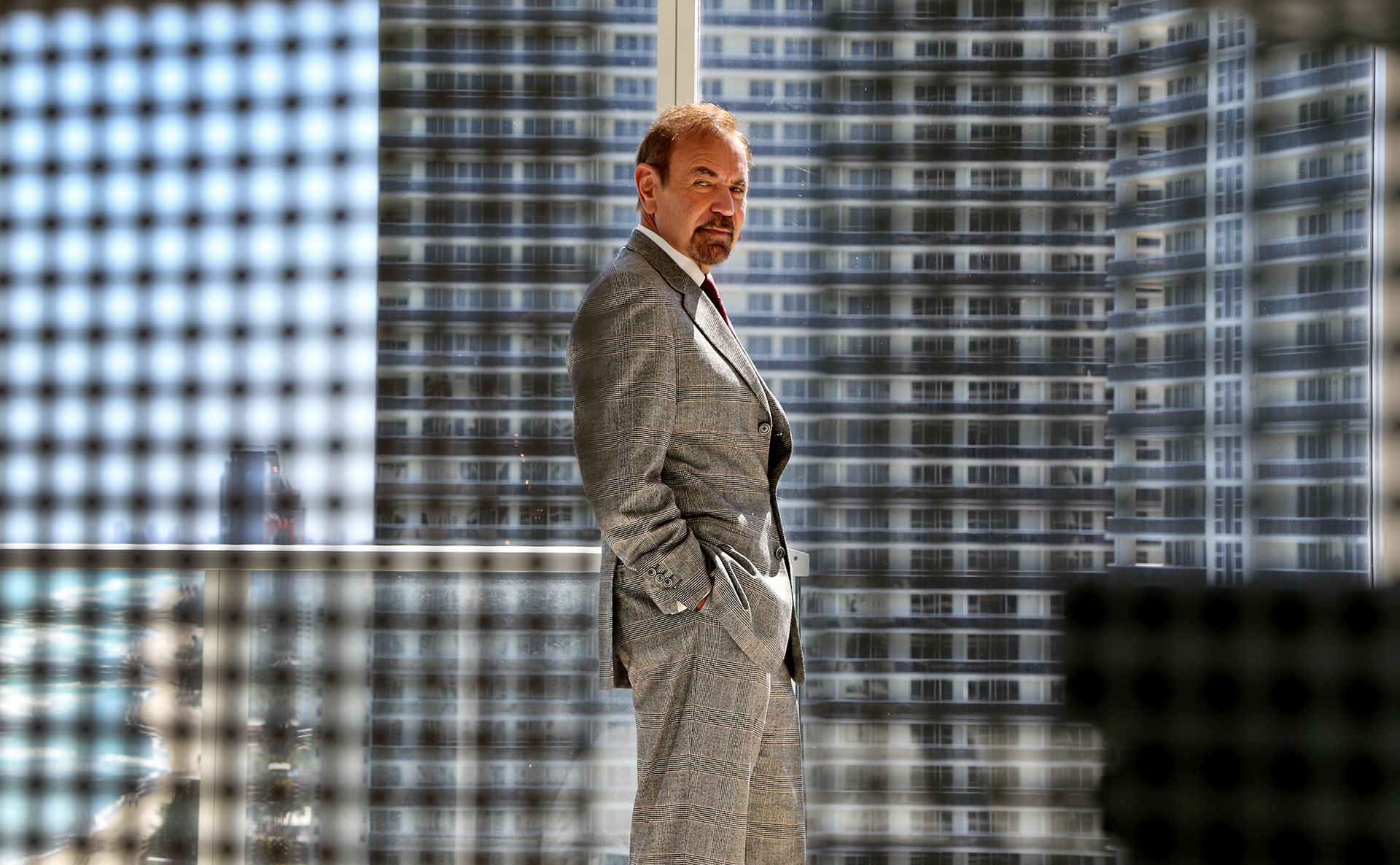 Real estate developer Jorge Perez, founder and chairman of The Related Group, inside his penthouse apartment at the Apogee Beach condominium in Hallandale Beach, Fl. in February 2015. 