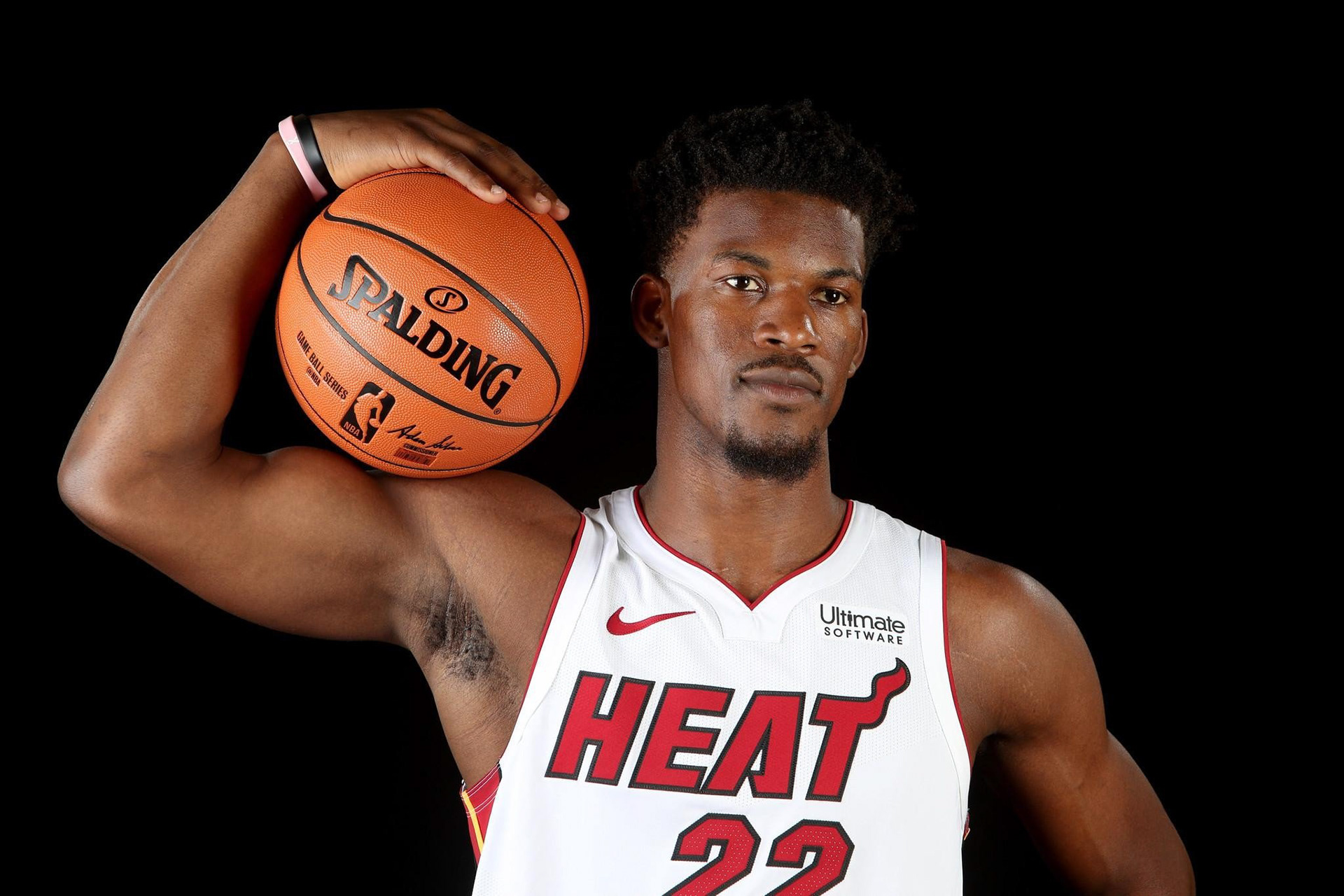 The Miami Heat's Jimmy Butler photographed during media day 2019.