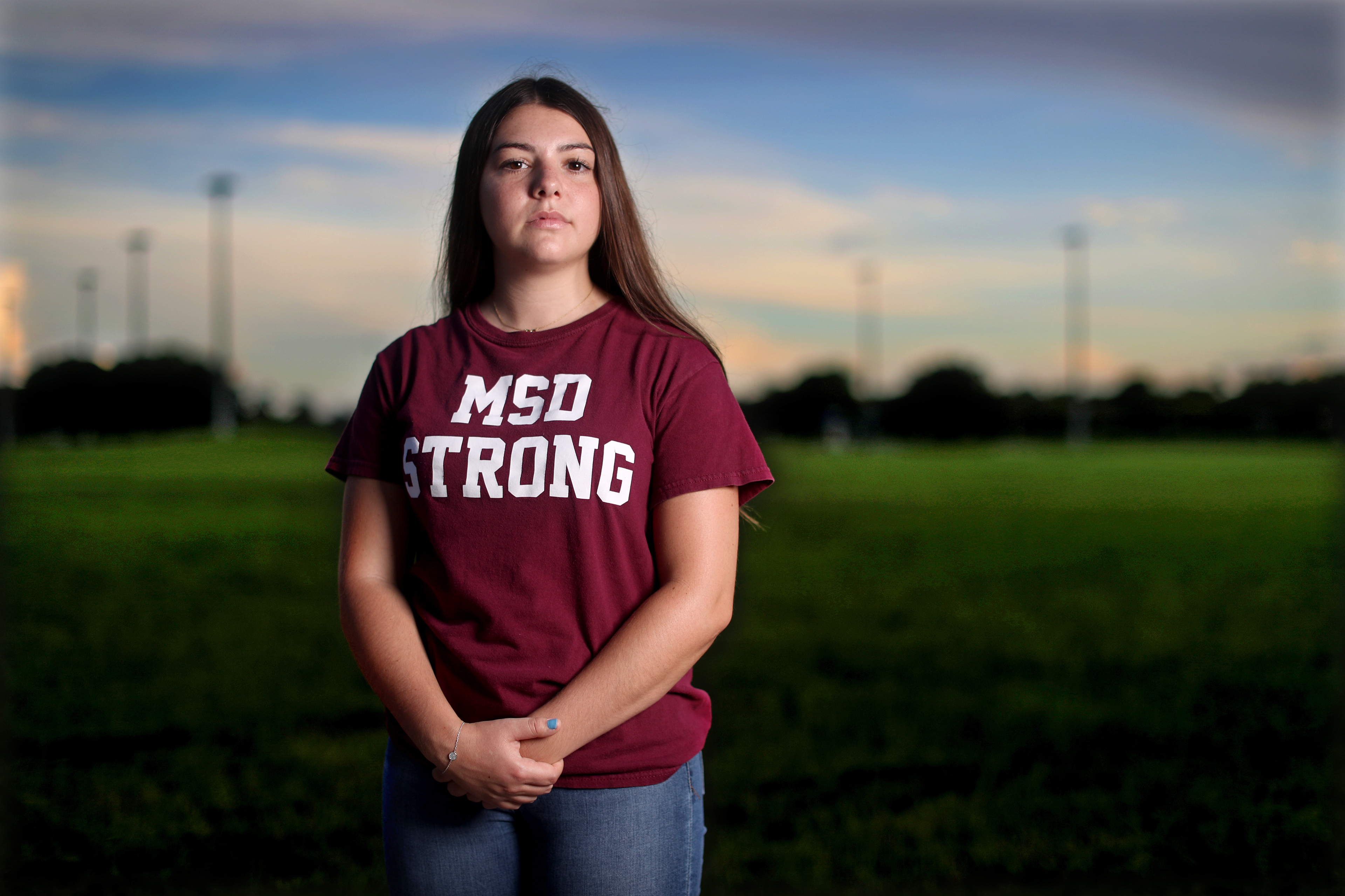 Sari Kaufman, a former Marjory Stoneman Douglas High student, survived the mass shooting in Parkland, Fl. where 17 were killed including one of her friends. "Now when I hear loud noises I think right back to that day." 