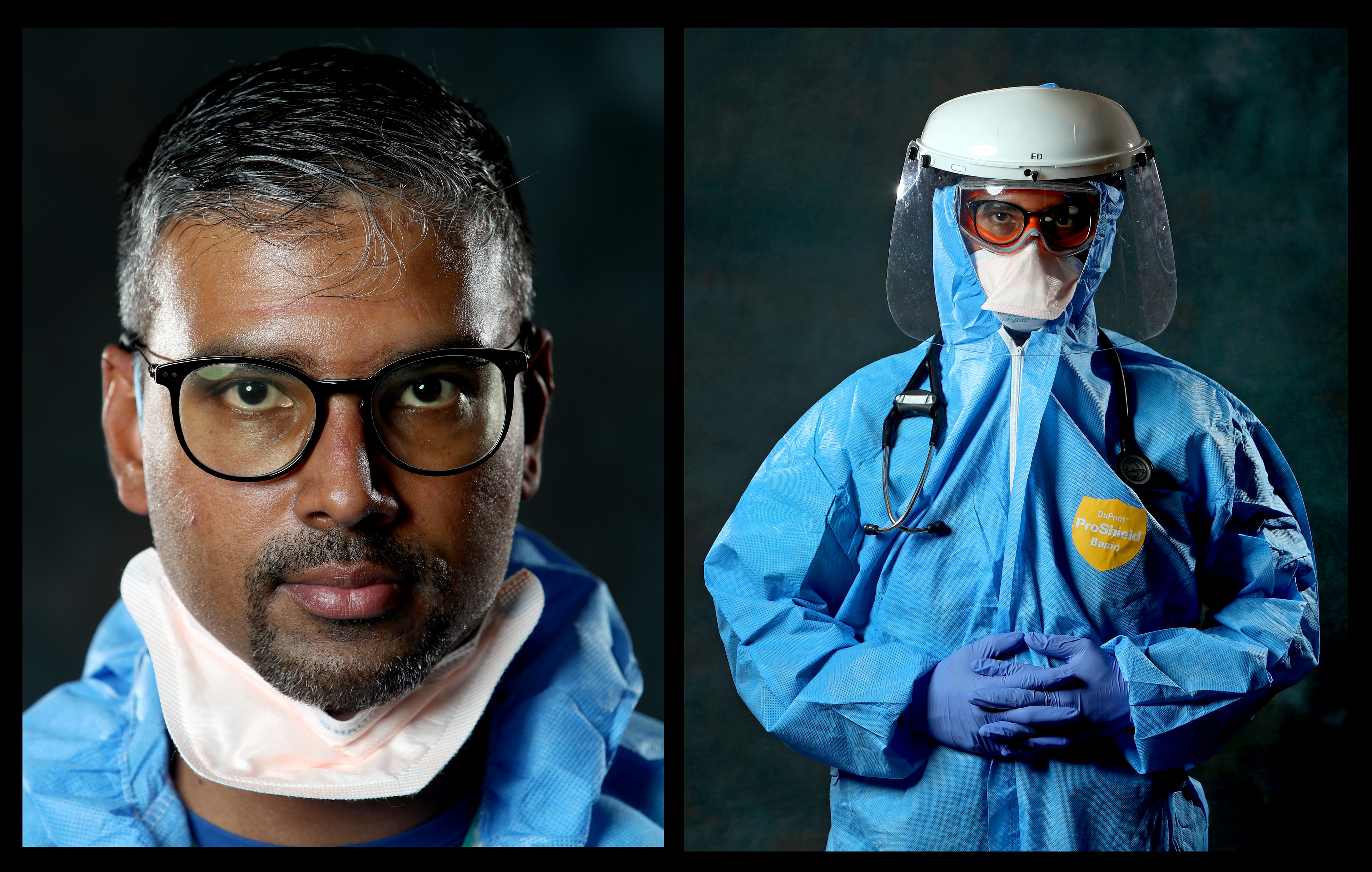 Behind the Mask Portrait Series of South Florida medical workers during the early days of the COVID-19 pandemic in 2020.
