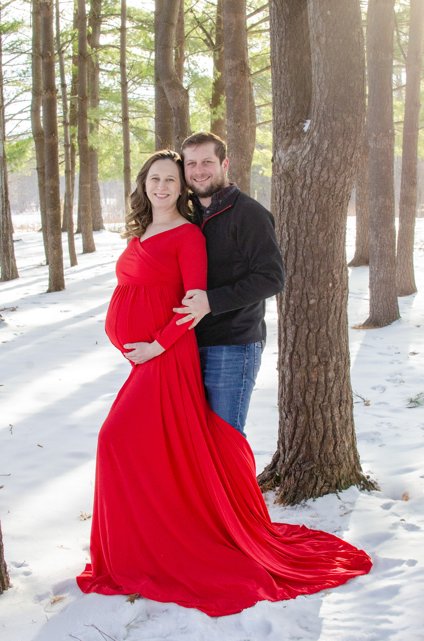Outdoor Snow Maternity Photography