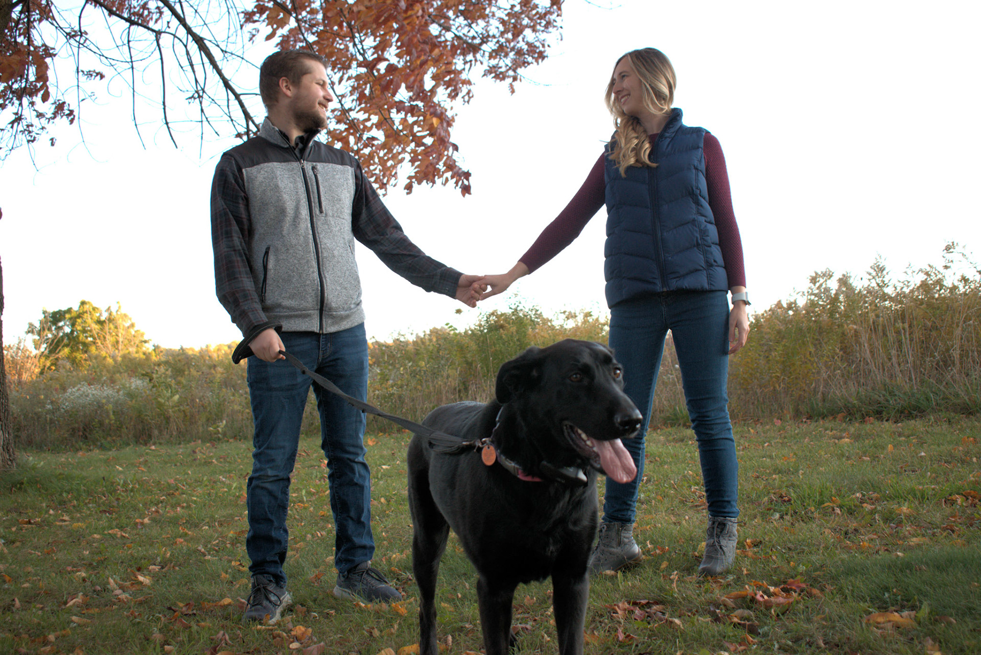 Waukesha Park Couple and Dog Photography