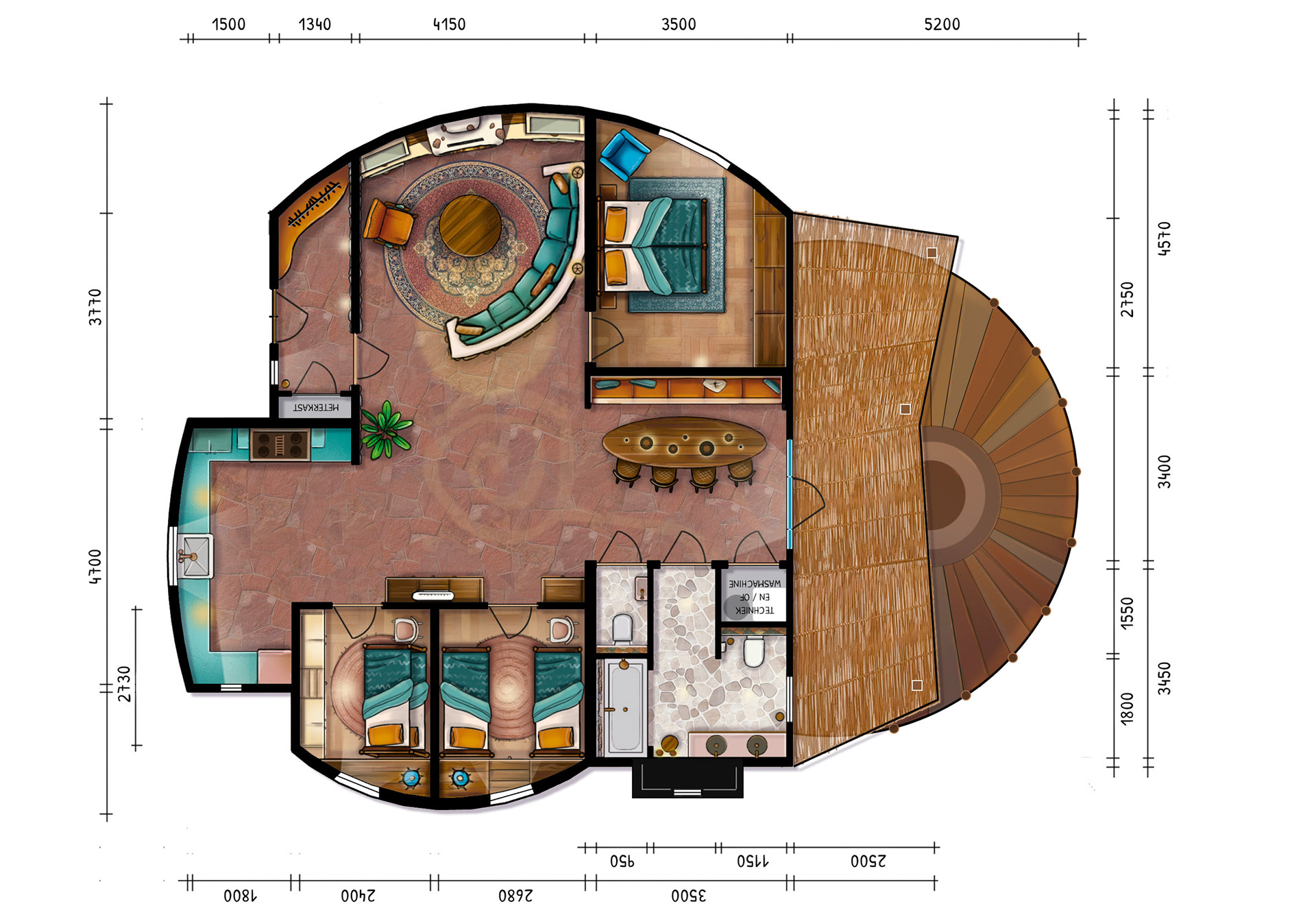 Map of accommodation themed area