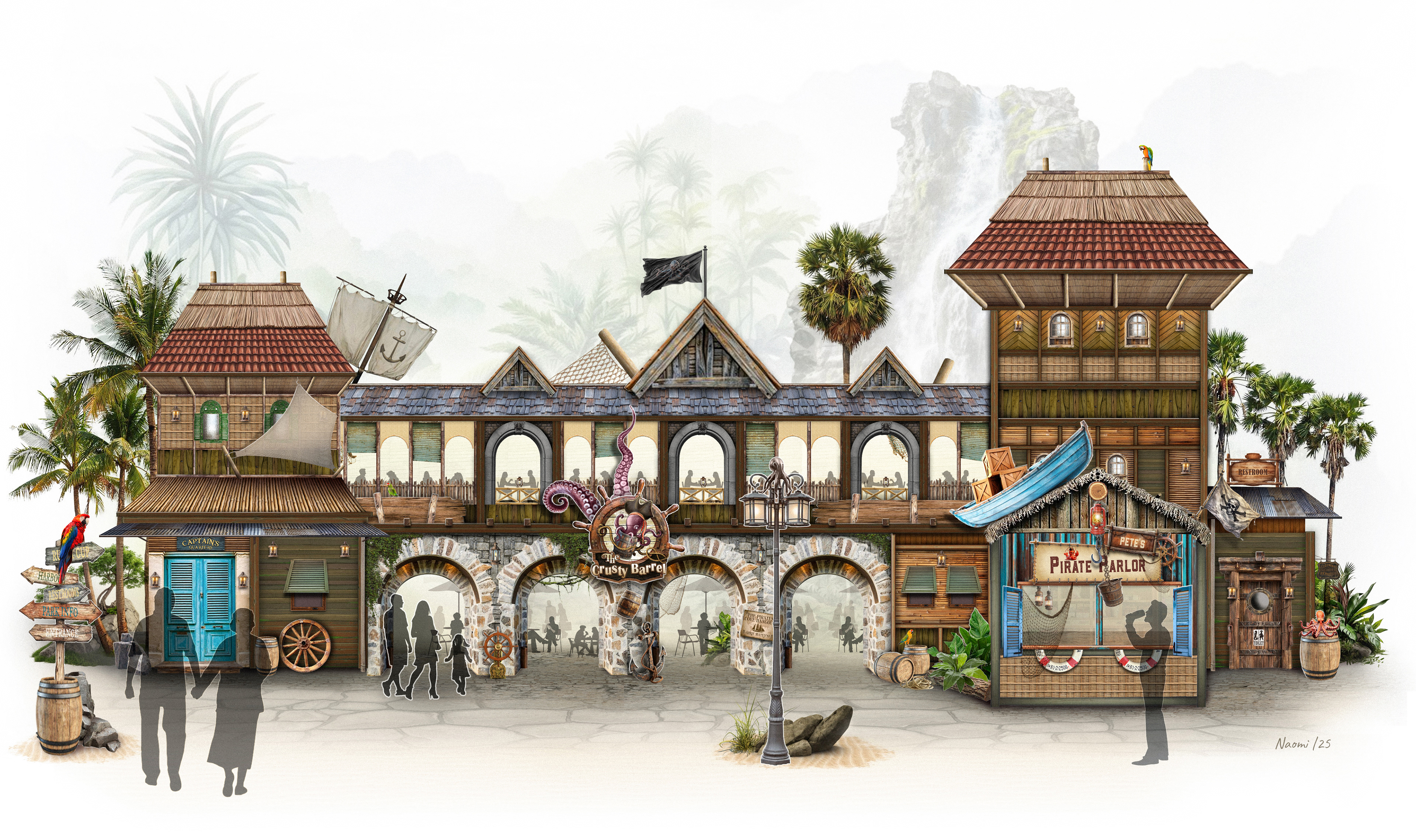 Entrance to immersive themed area