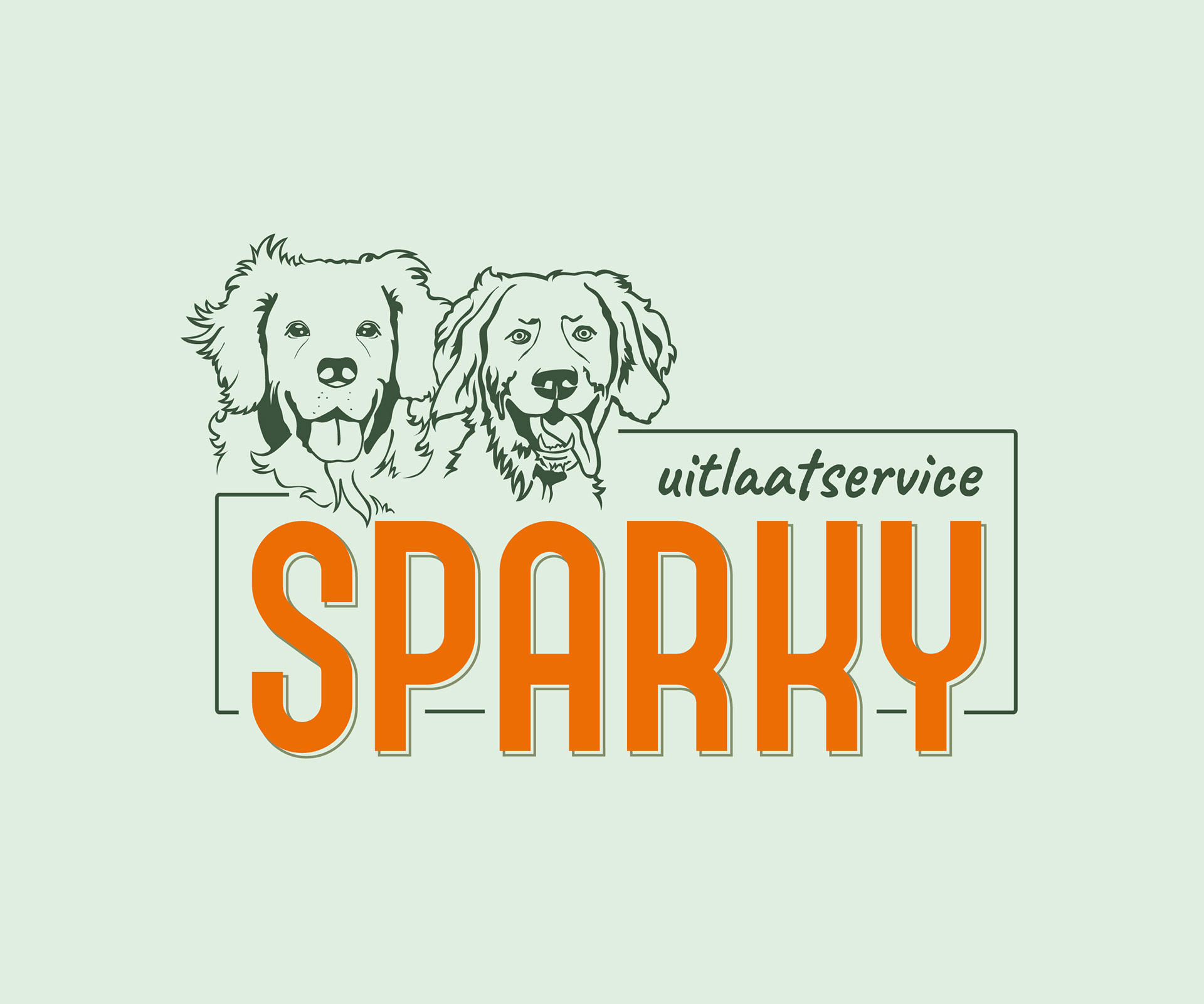Logo and illustration for dog walking service