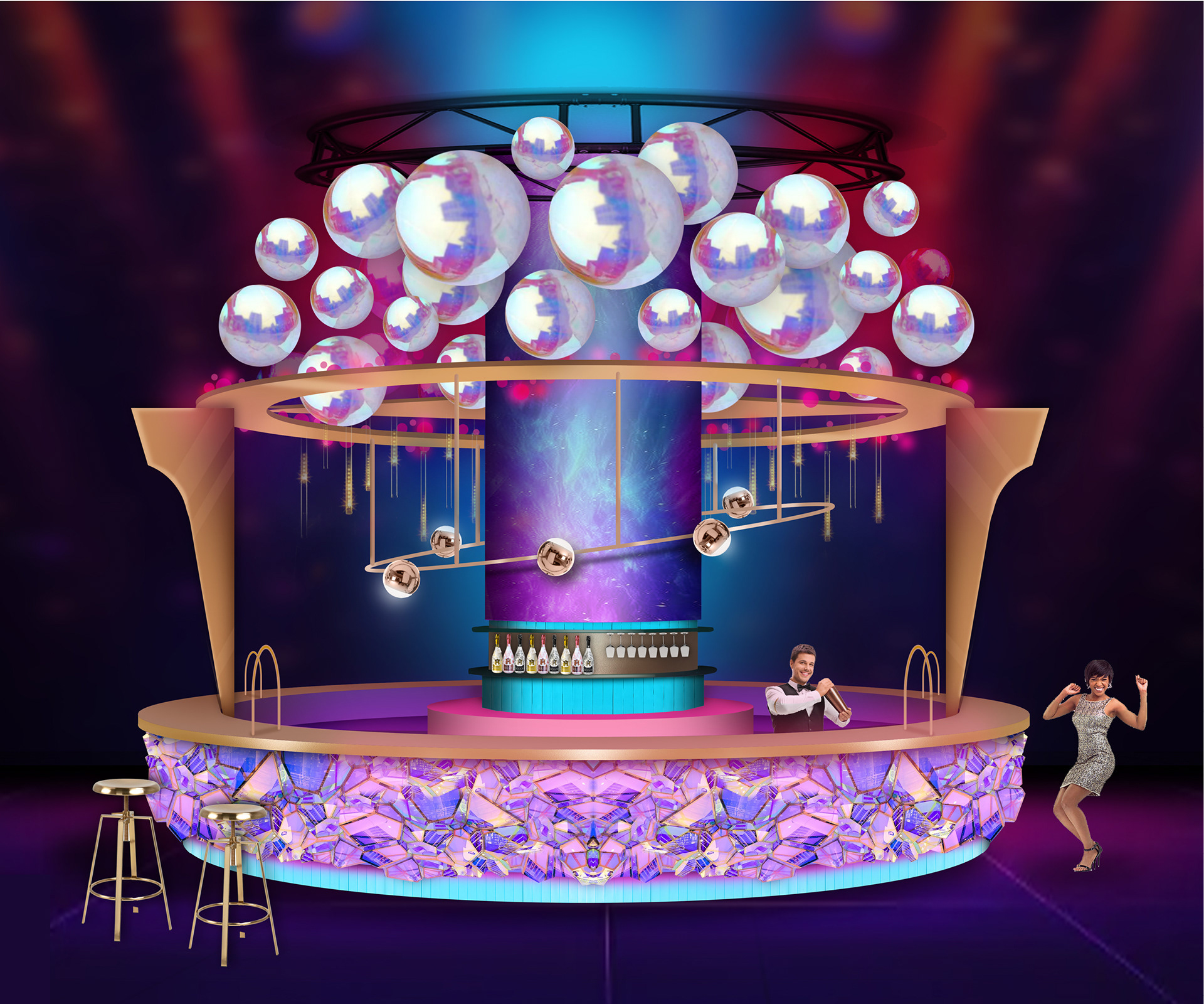 Bar design for themed exclusive event