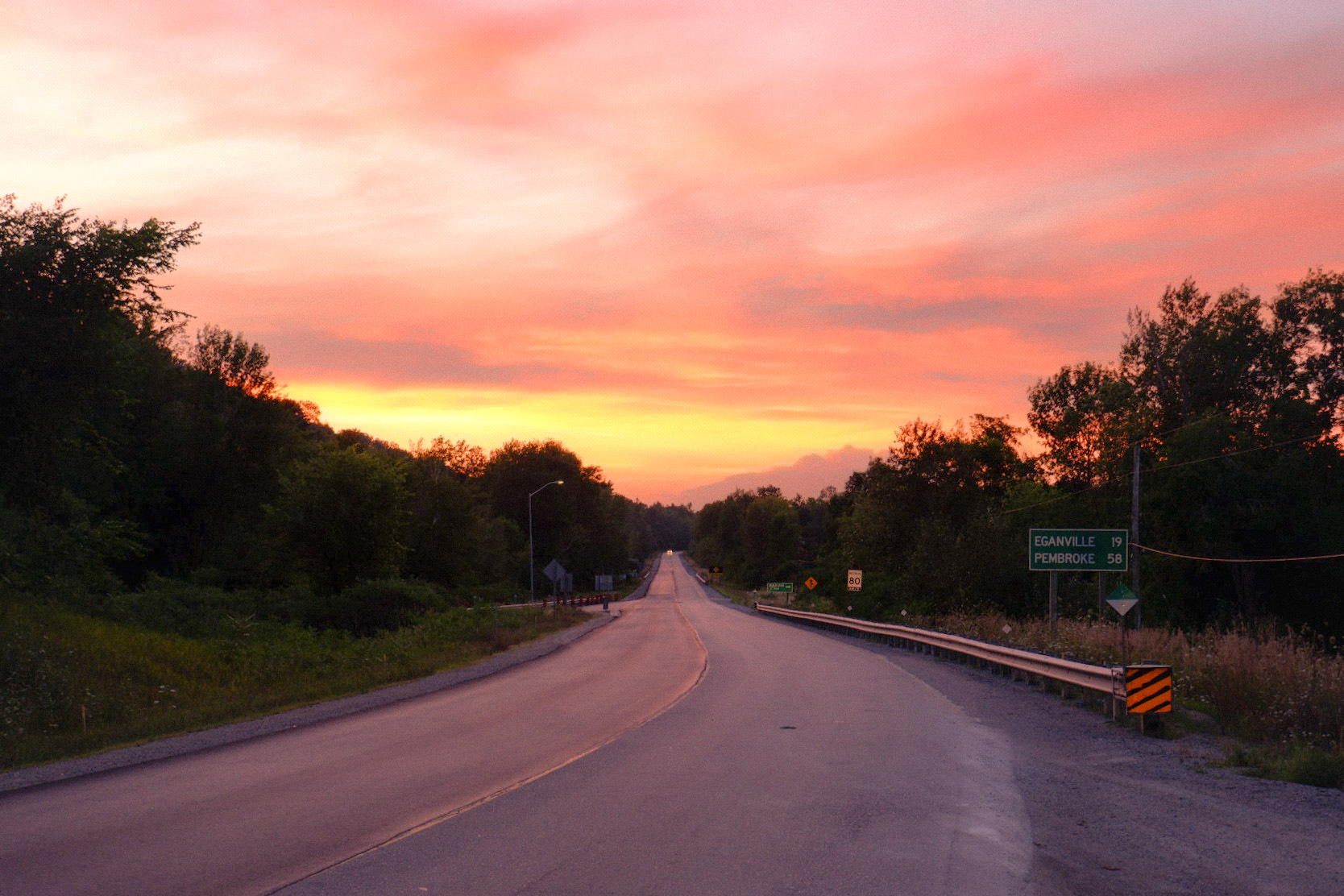 A sunset drive in the Ottawa Valley.