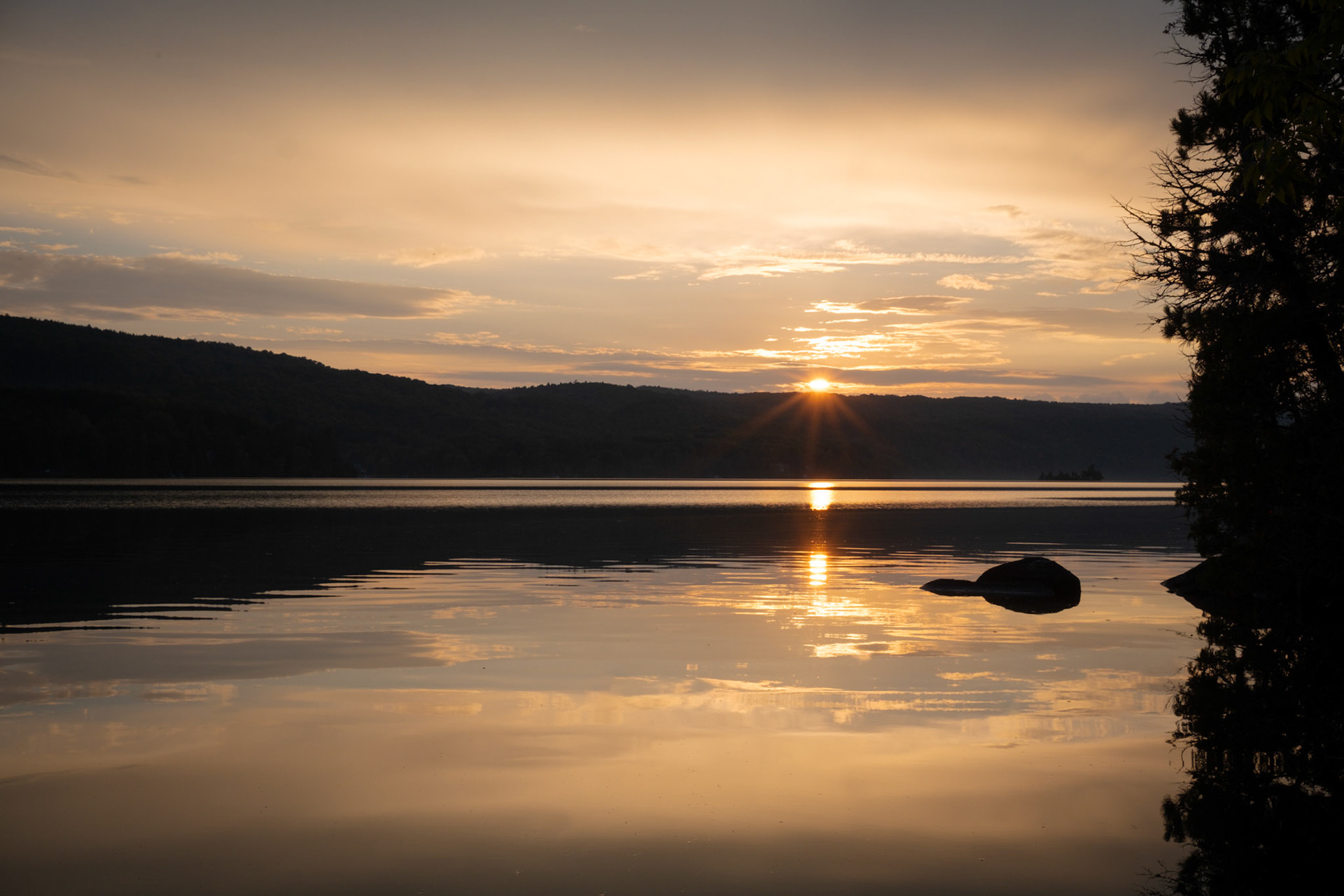 Sunset on Lake Clear.