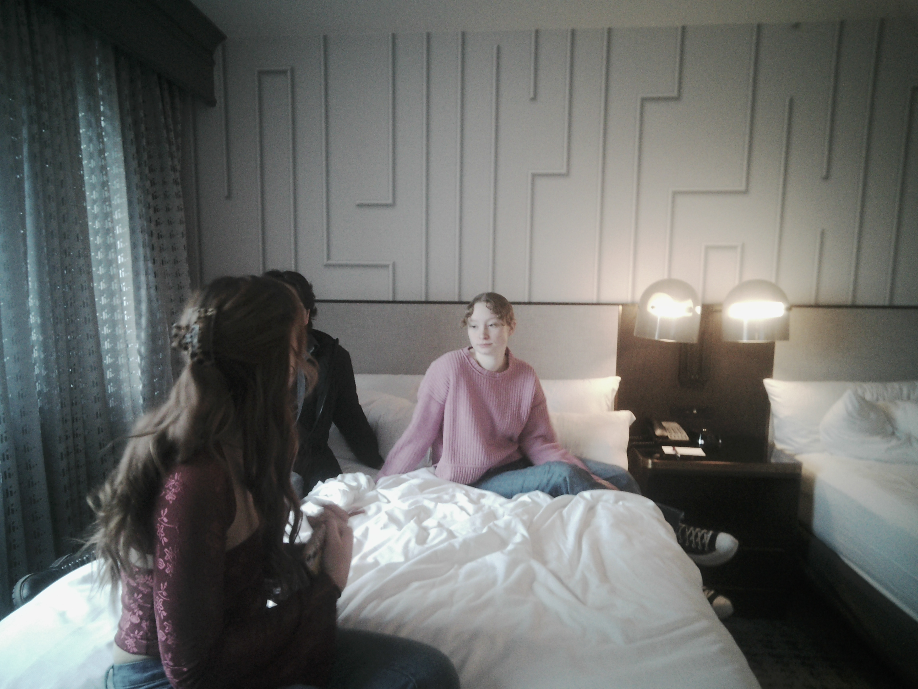 As Leah Converses, Boston, Massachusetts, 2024, Papershoot camera