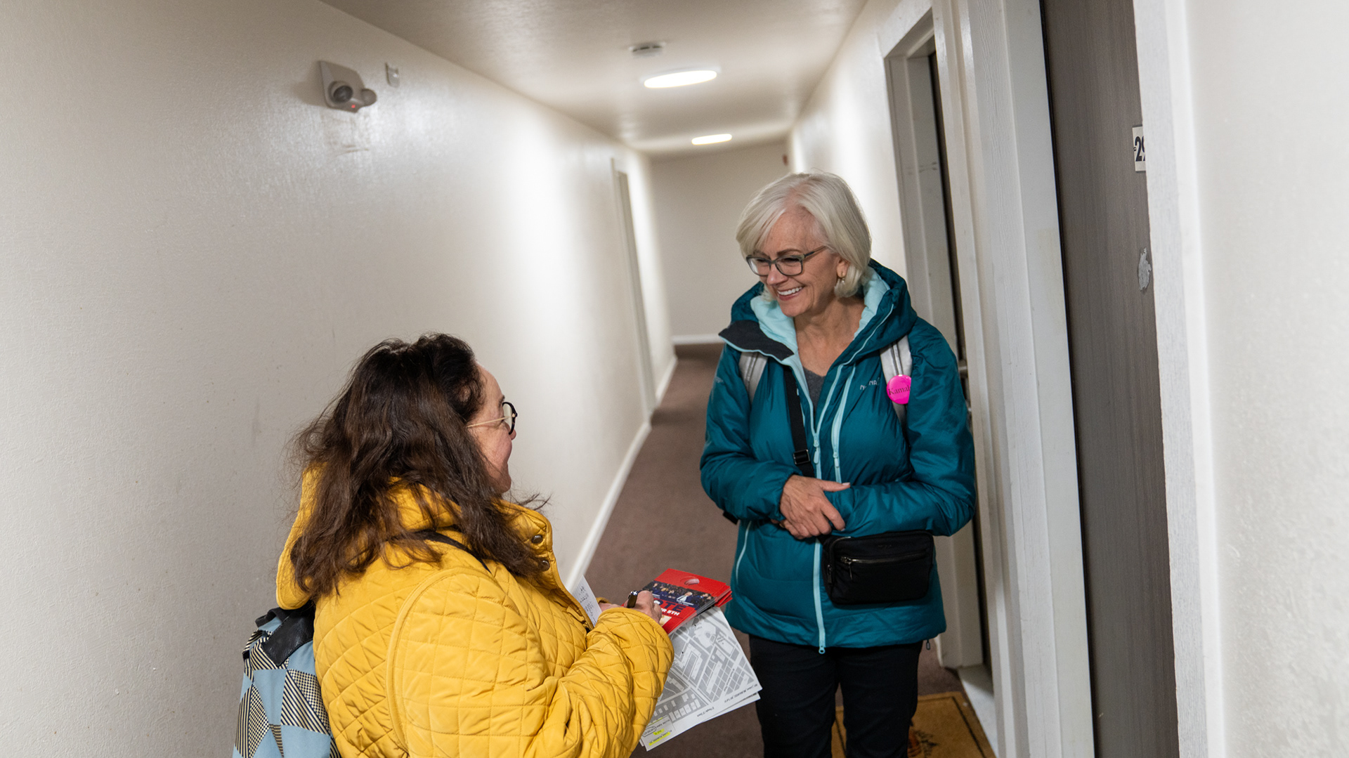 It was Douglass' first time canvassing for any candidate. She was a Republican voter most of her life until 2004. 