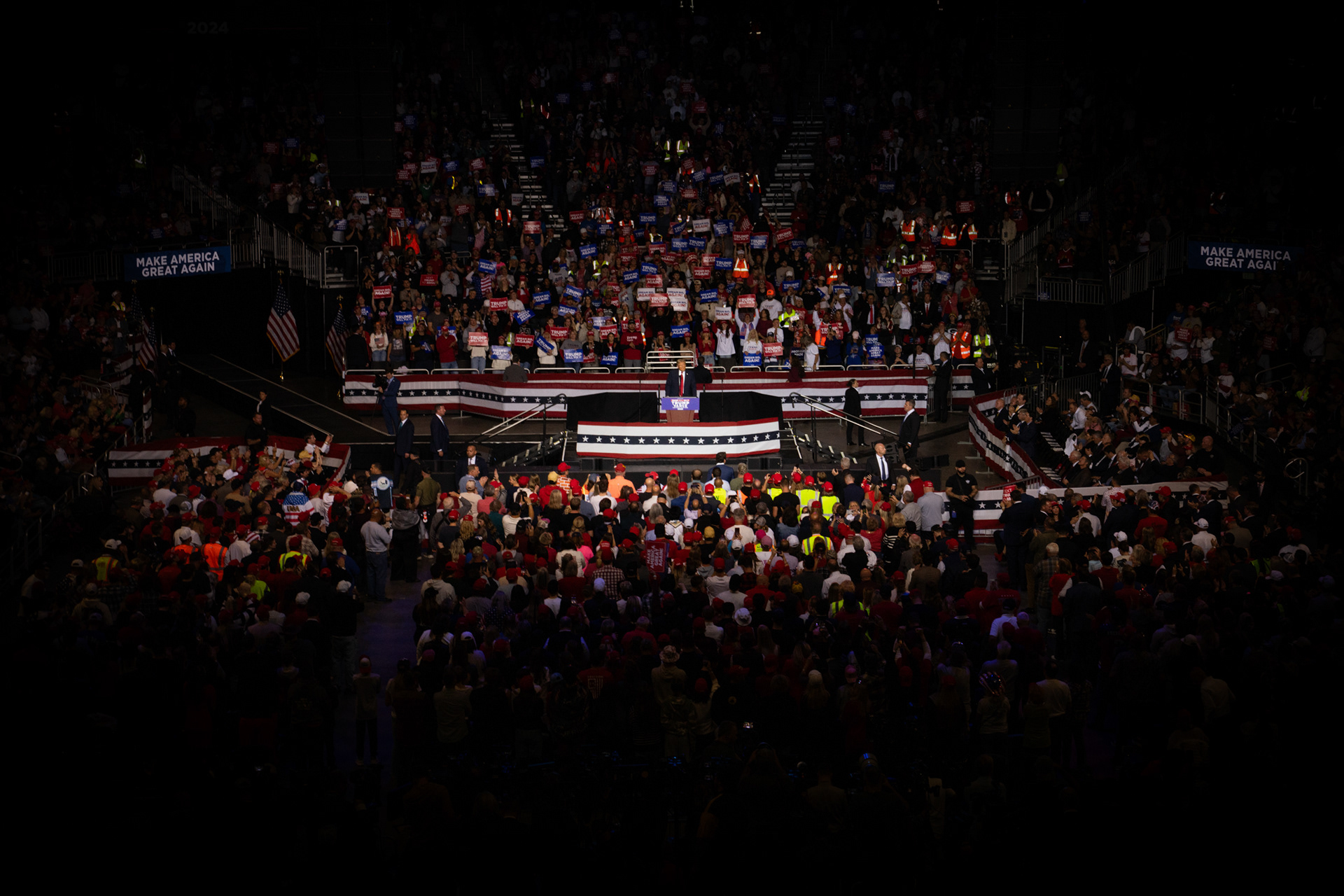 Milwaukee — Donald Trump speaks at a rally in Milwaukee on Nov. 1, 2024. The rally was his last in Wisconsin before the 2024 election. 