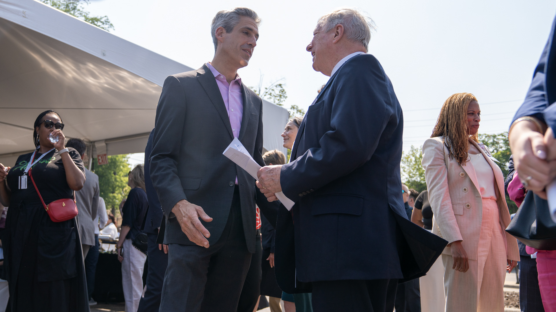 Evanston, Ill. — Evanston Mayor Daniel Biss (L) and Sen. Dick Durbin in Evanston, Ill. 