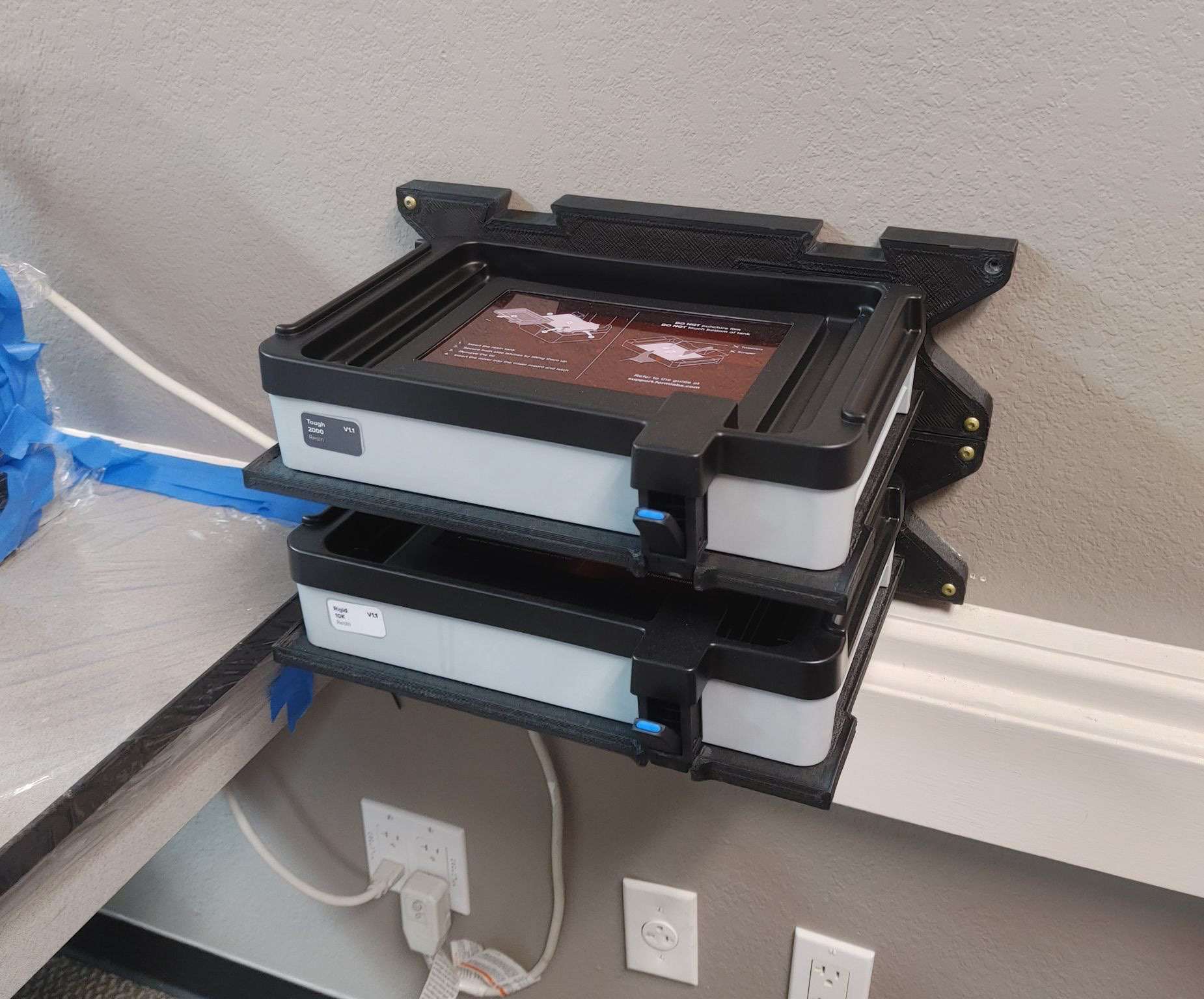 Two of the formlabs modular shelves