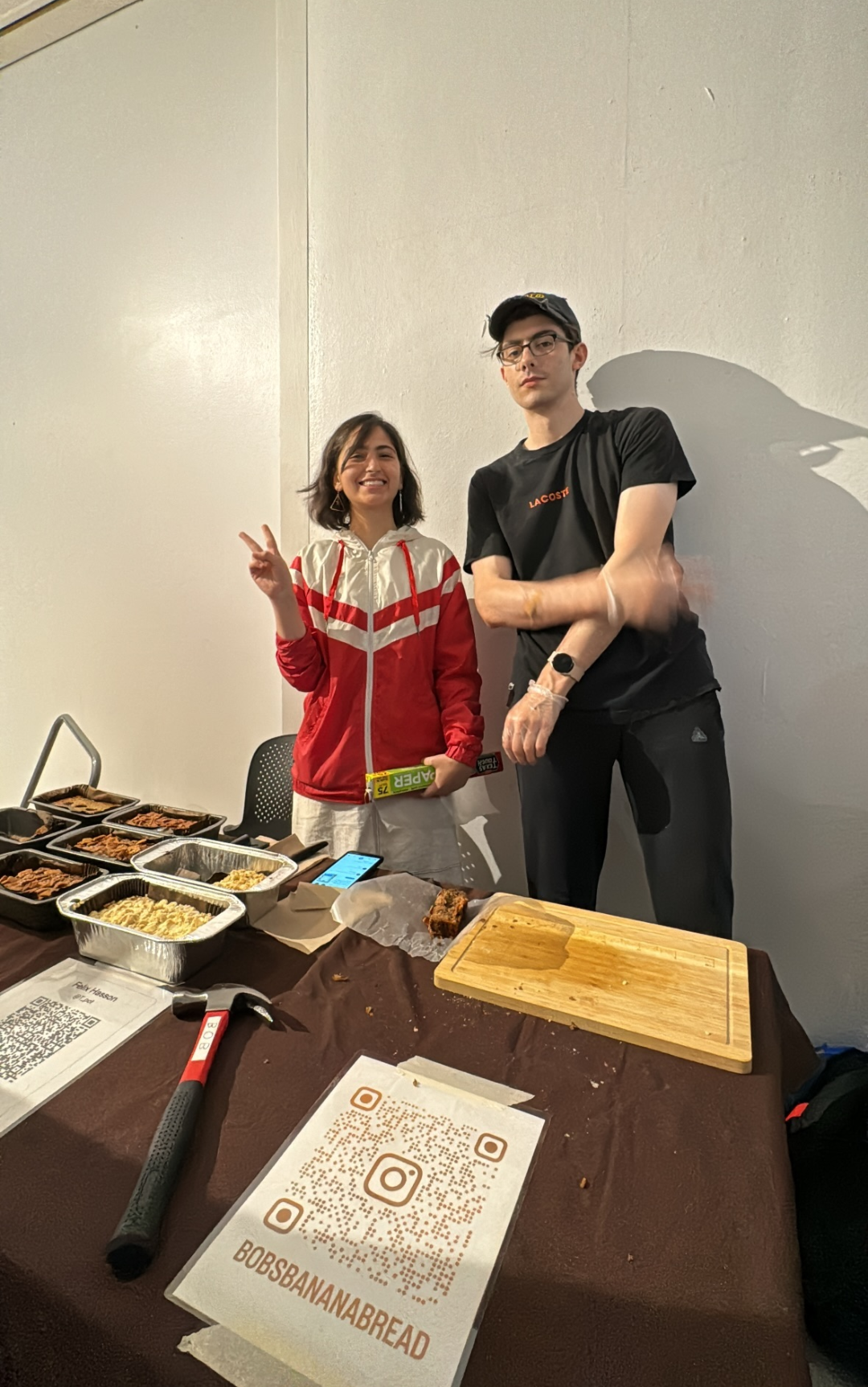 My co-founder and I at the market