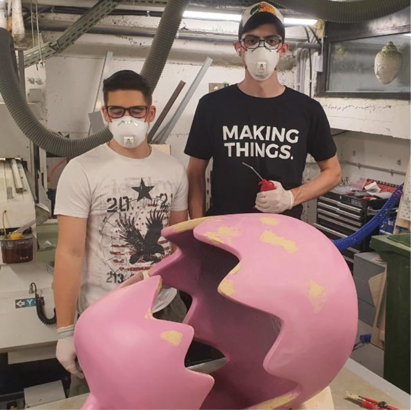 A large statue we made for a company of their mascot.