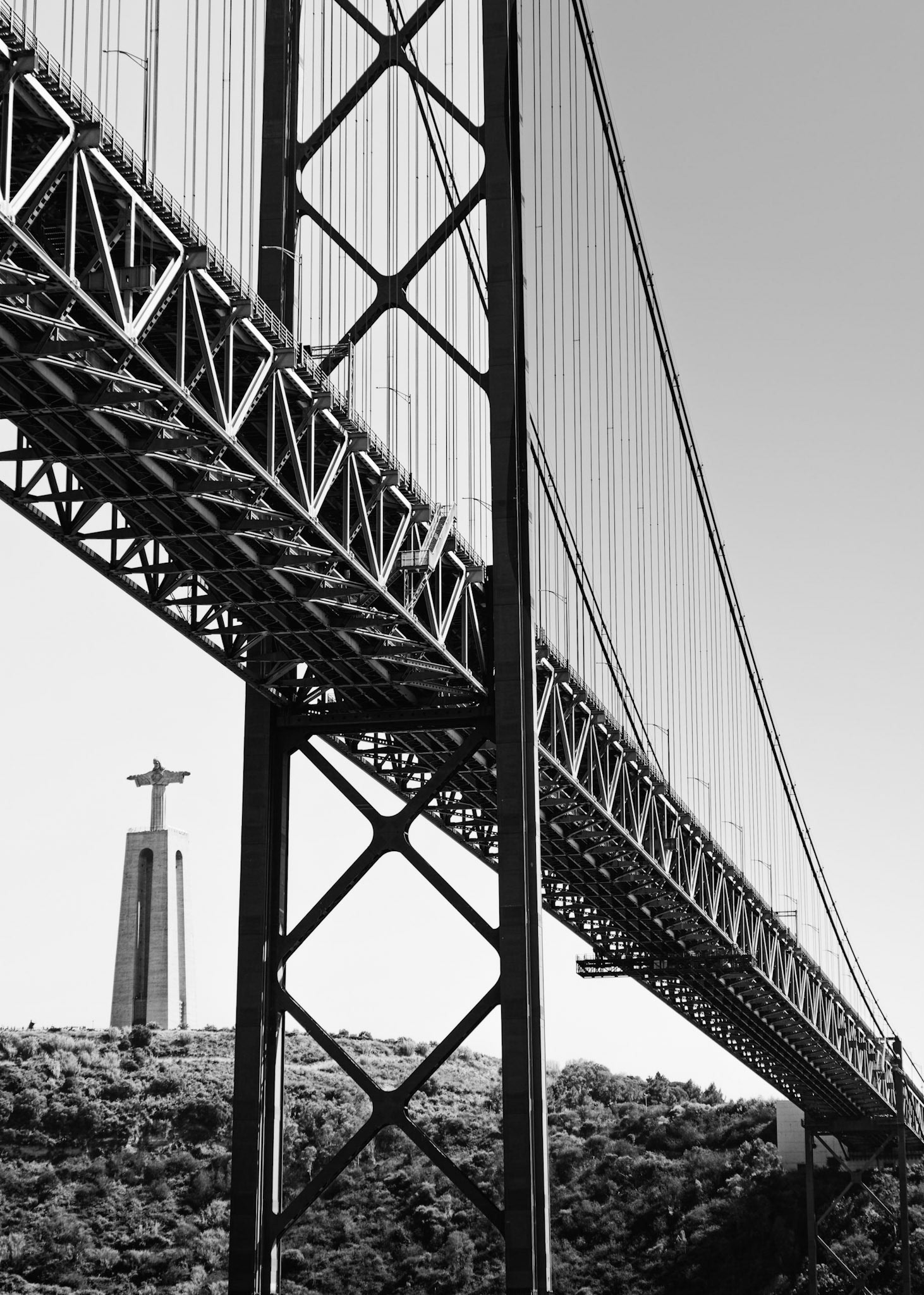 Abril Bridge with Cristo Rei statue in the background