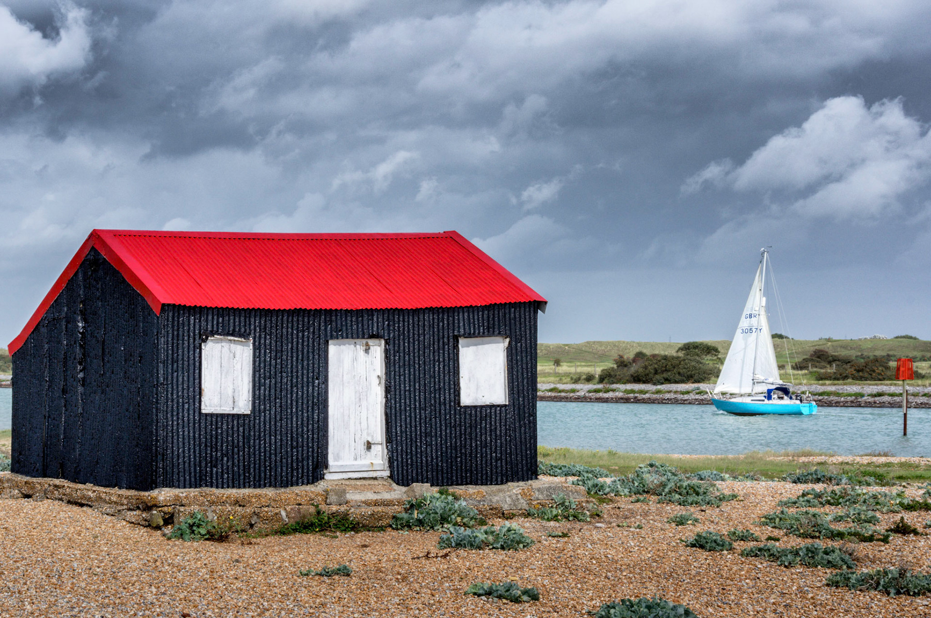 "Grans Hut"  stands on the approaches to Rye Harbour 