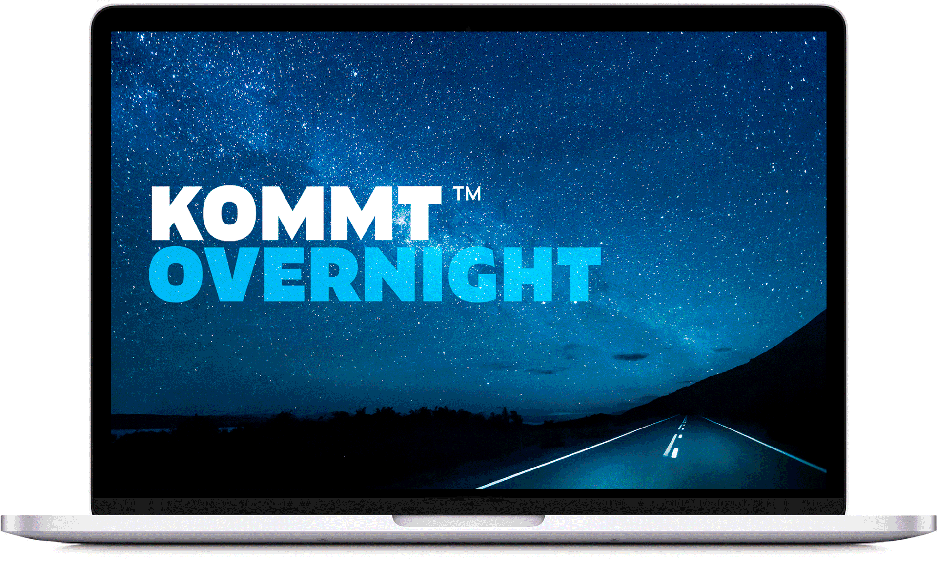 Digitale Kommunikation für KOMMT, einen neuen Overnight-Kurier. Zu unterschiedlichen Straßenszenerien am Morgen oder bei Nacht erscheinen Headlines, die jeweils den Namen KOMMT anders ergänzen. KOMMT overnight. KOMMT bundesweit. KOMMT zuverlässig. KOMMT allen zugute. KOMMT immer passend. 