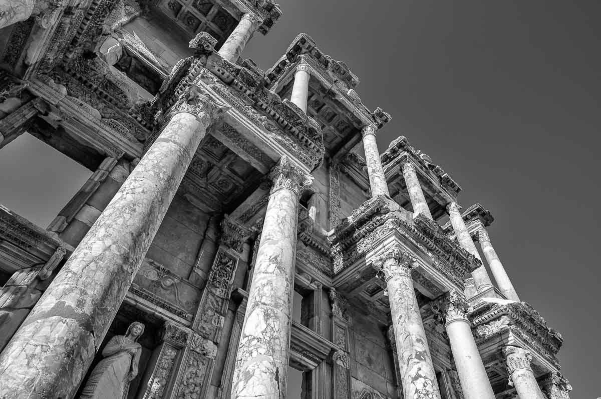 Facade of Library of Celsus - Ephesus, Turkey