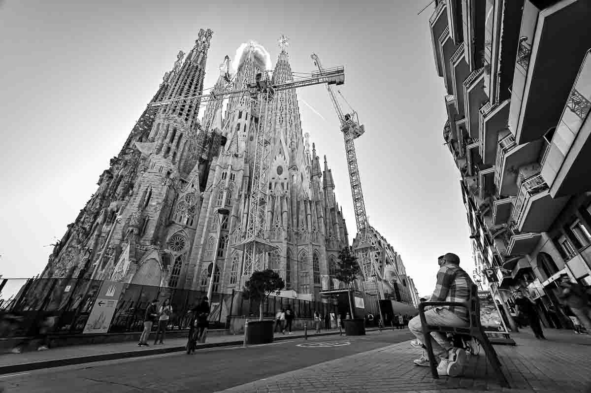 Sagrada Família Church with Crane - Barcelona, Spain