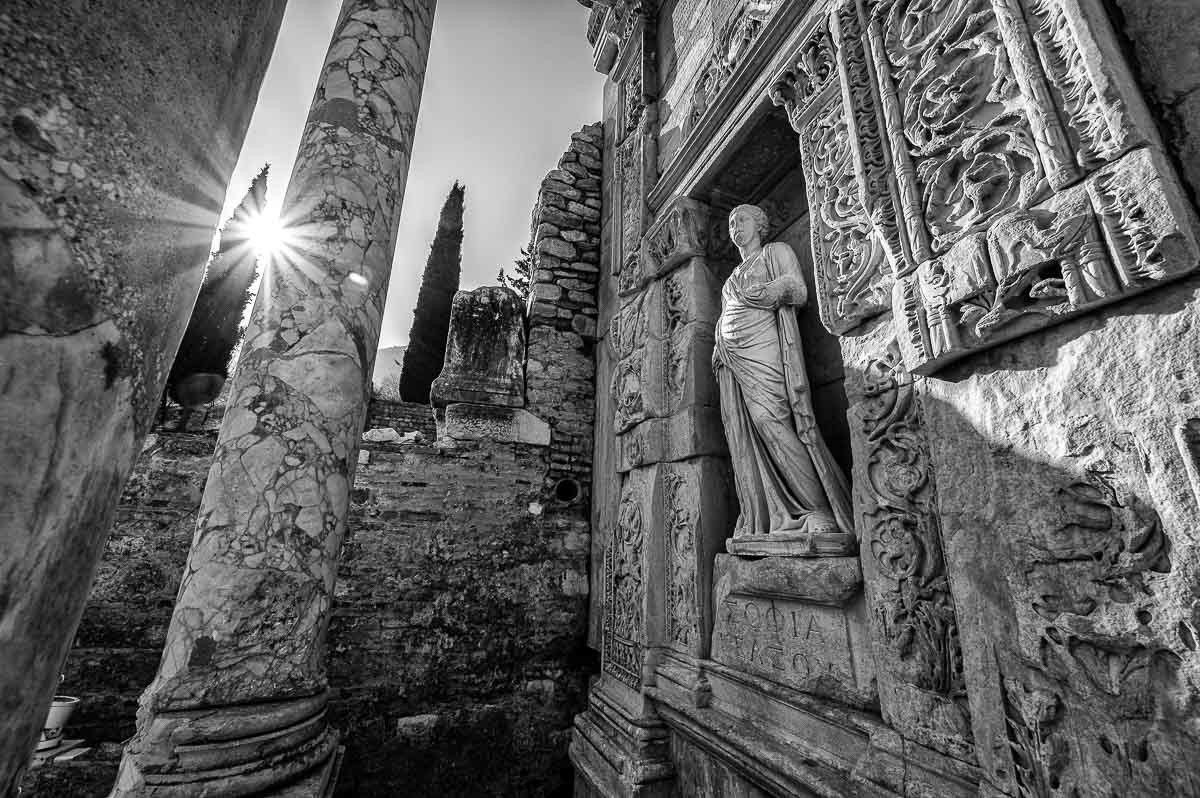 Statue of Sophia at Library of Celsus - Ephesus, Turkey