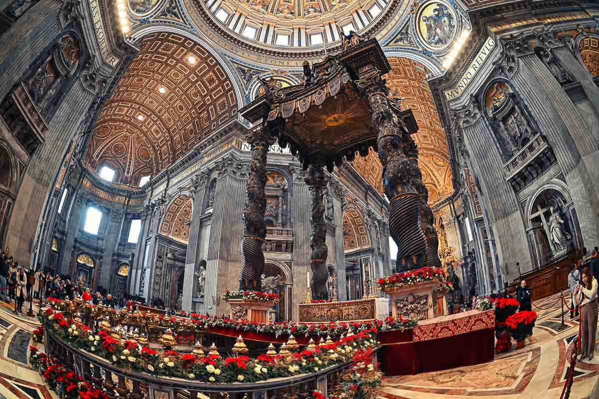 St. Peter's Basilica Alter and Baldacchino - Rome, italy