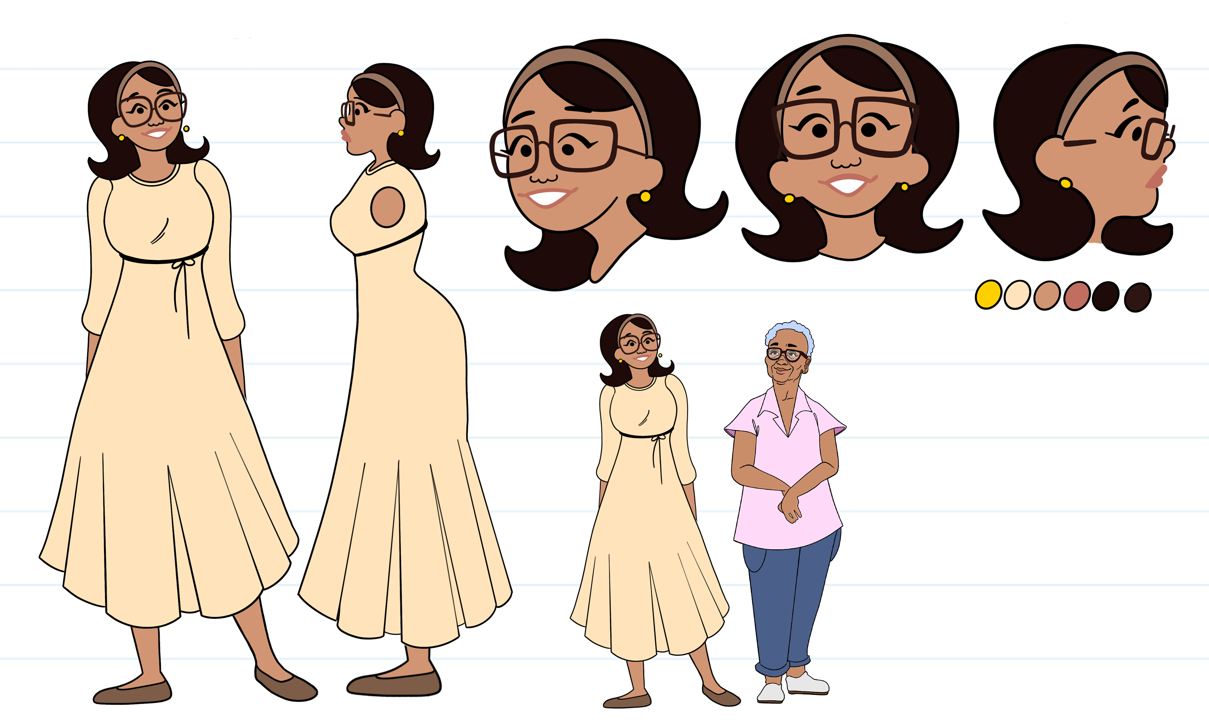 StoryCorps Character Design 4 Joyce (60s Style)
