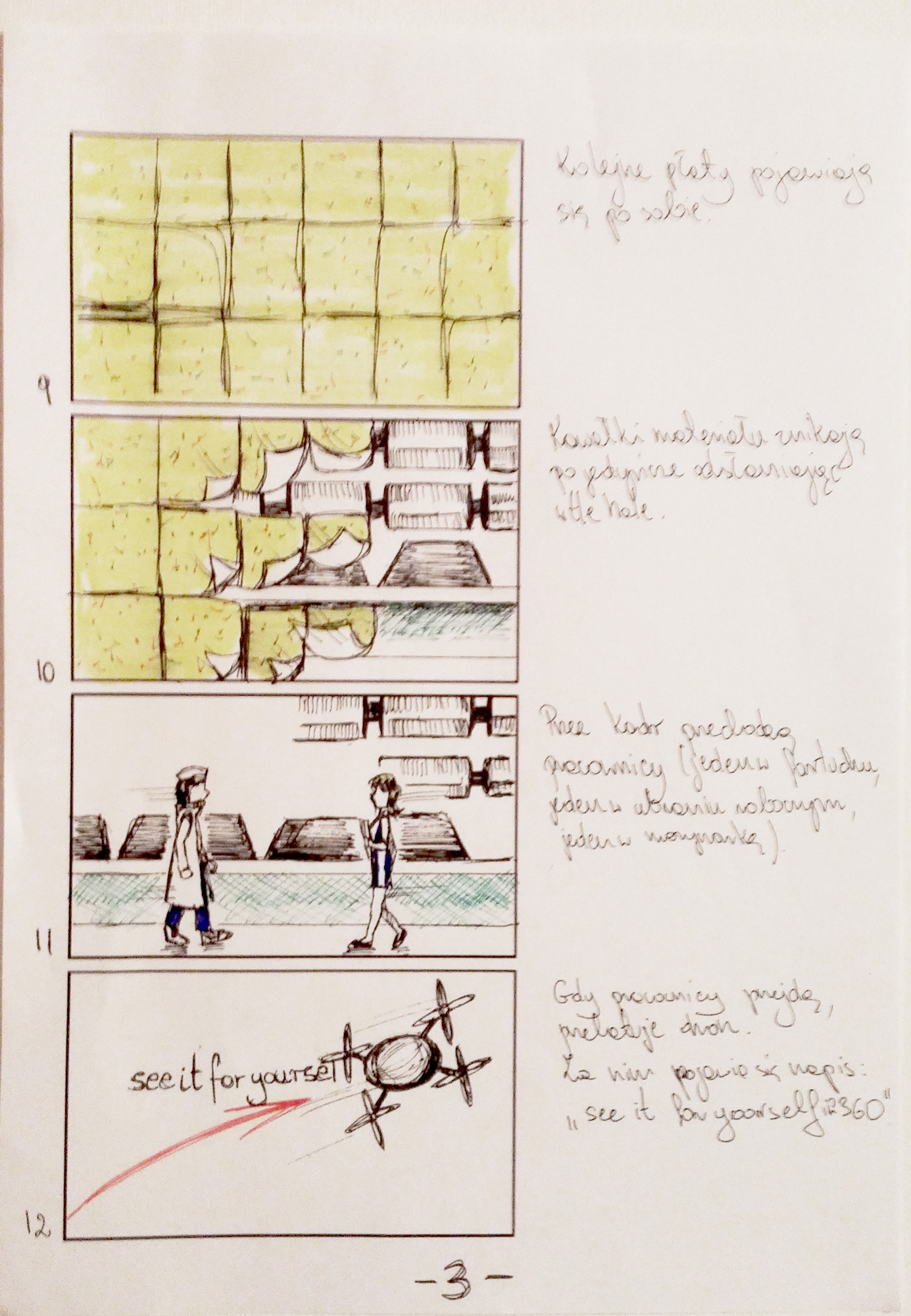 Storyboard for stop motion video.