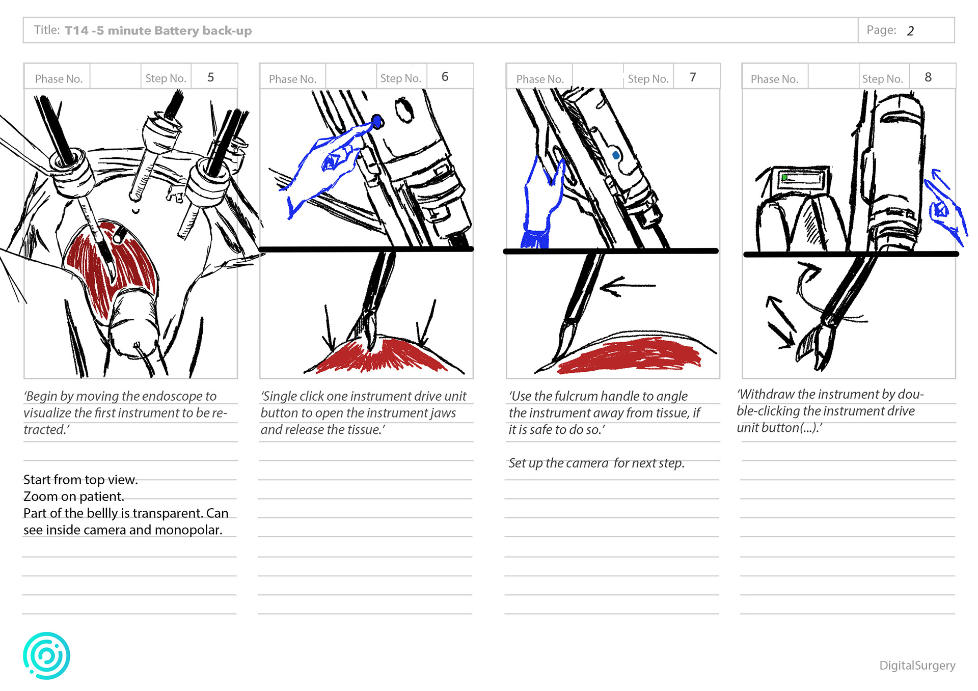 Storyboard for a robot project.