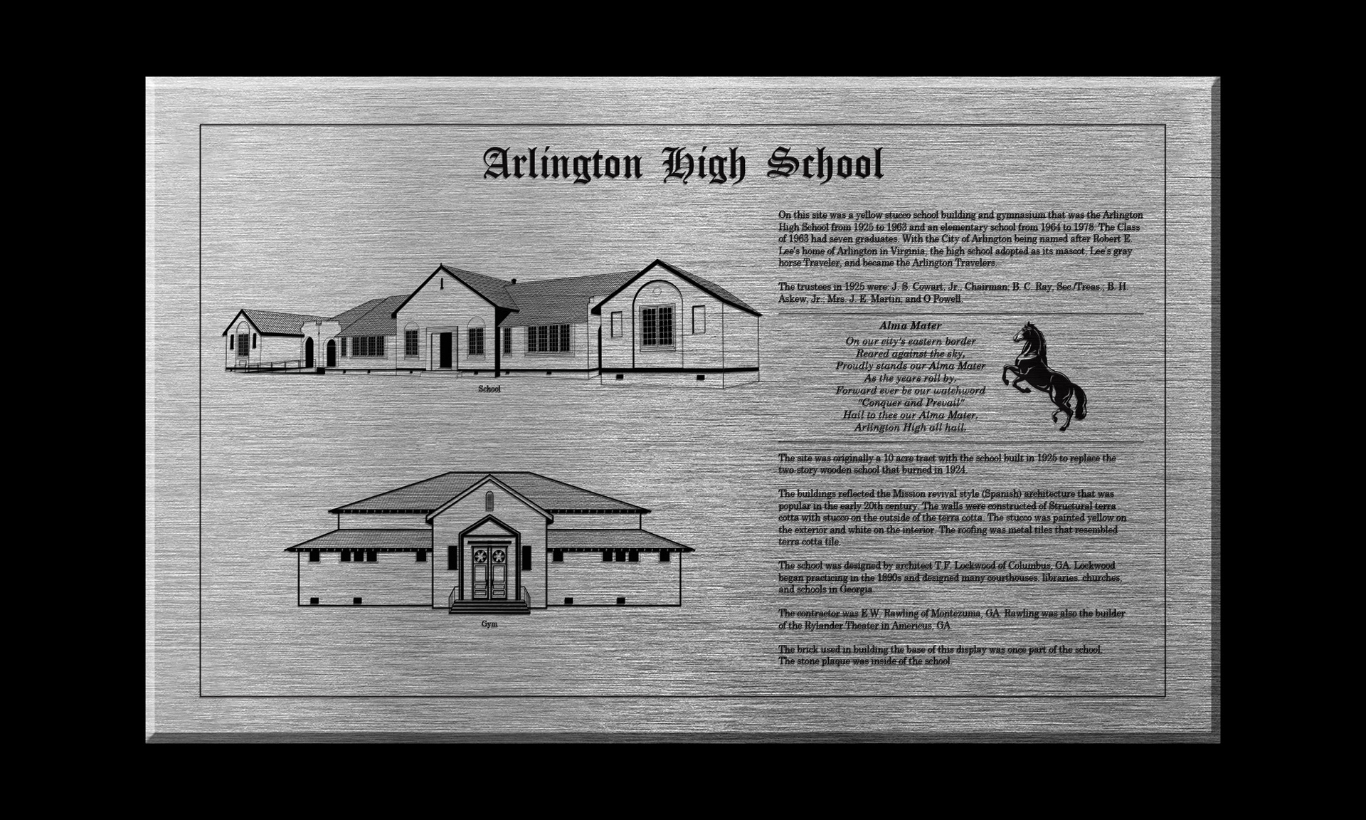 Arlington High School Historic Plaque