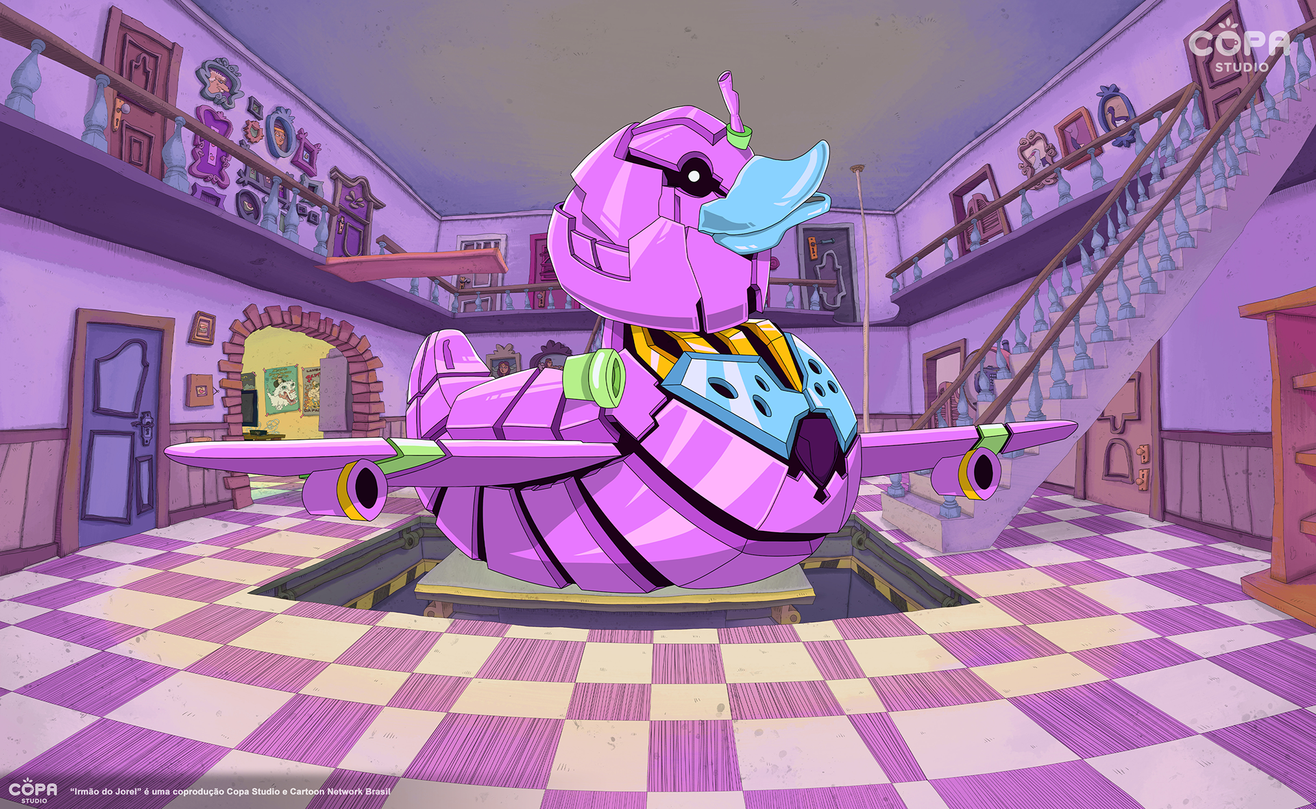 Lineart and colour (Duck spaceship)