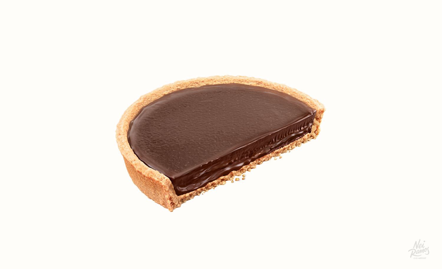 a photorealistic illustration of a chocolate tart