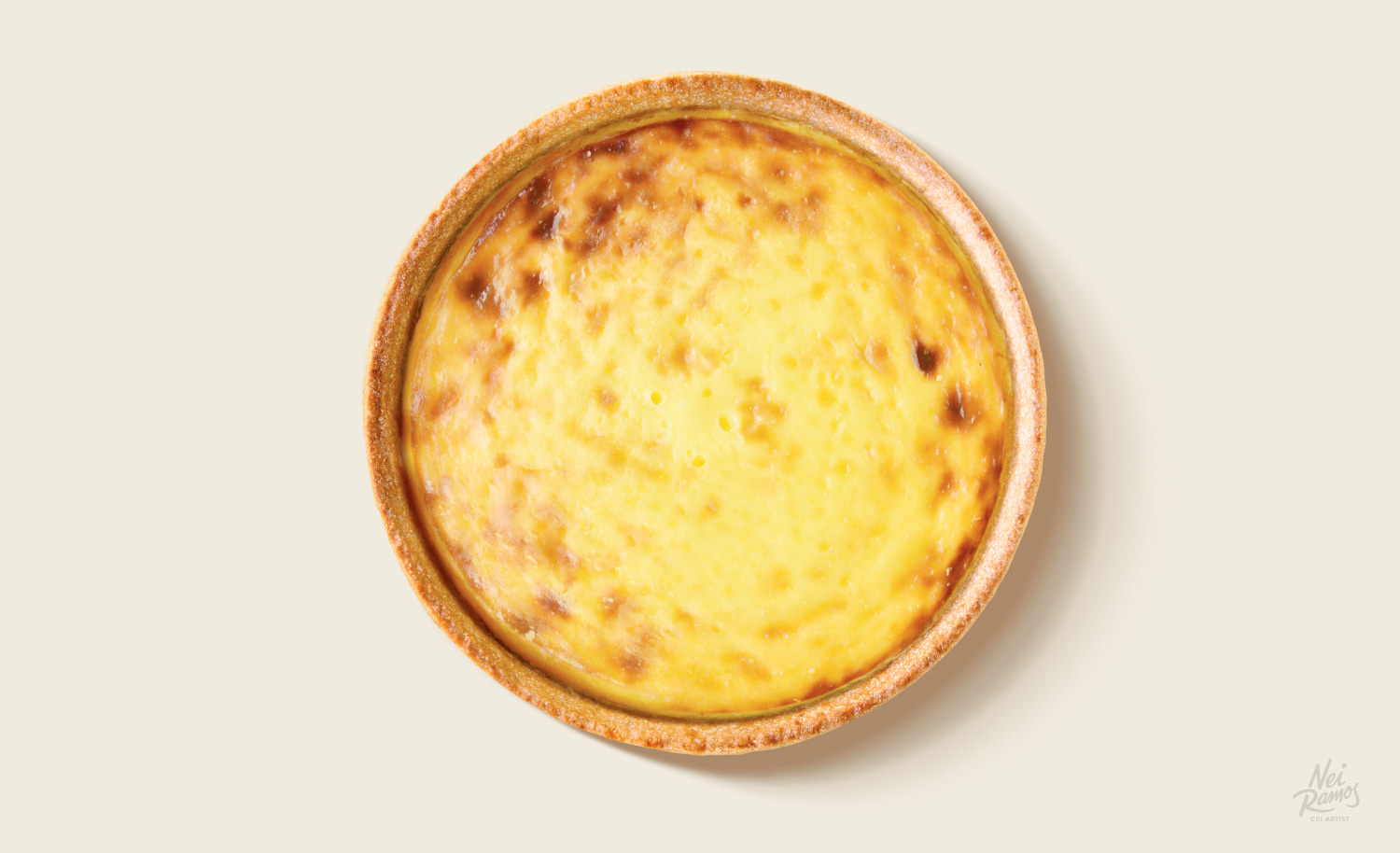 a photorealistic illustration of a cheese tart