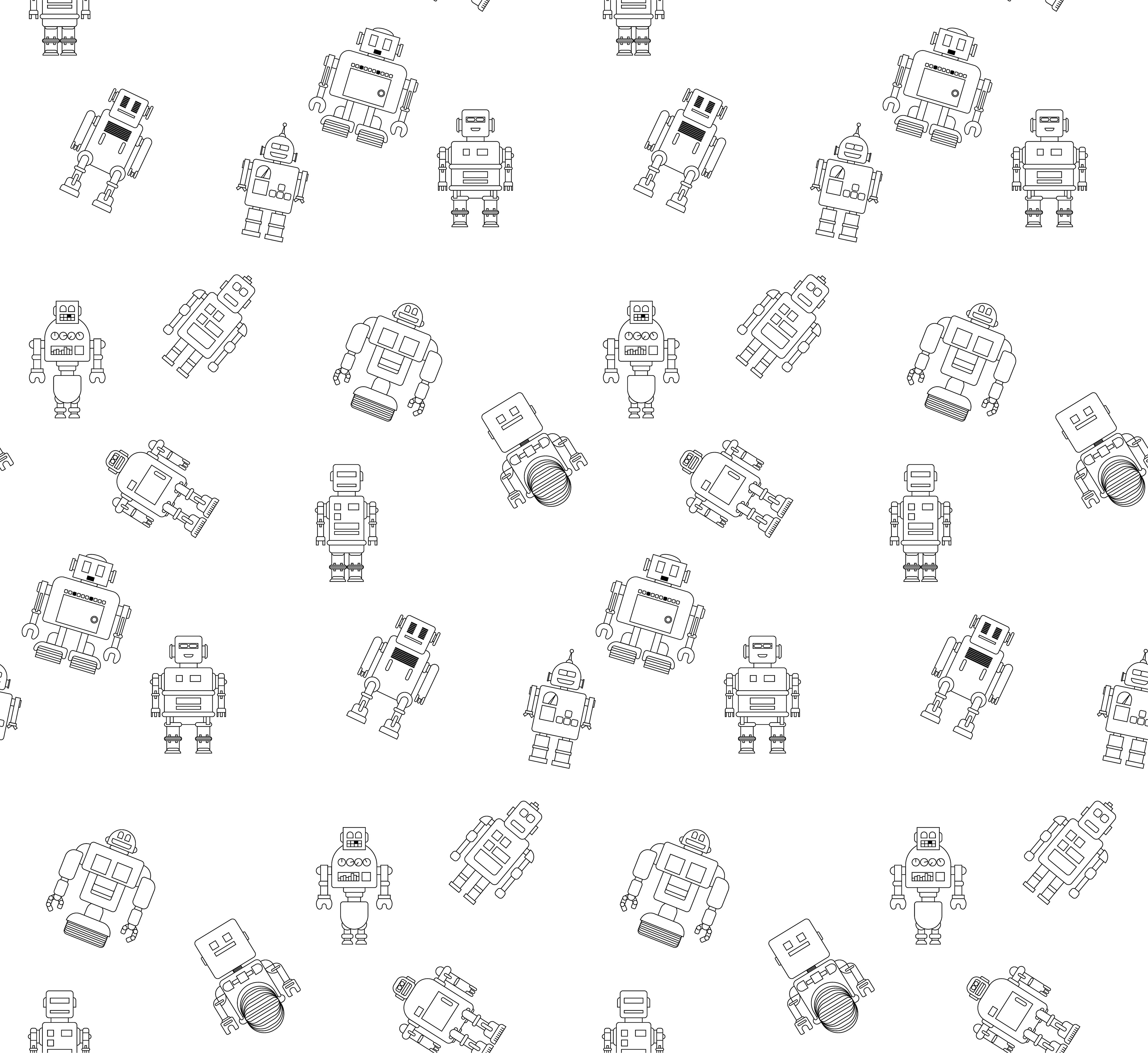 Seamless background with Robots