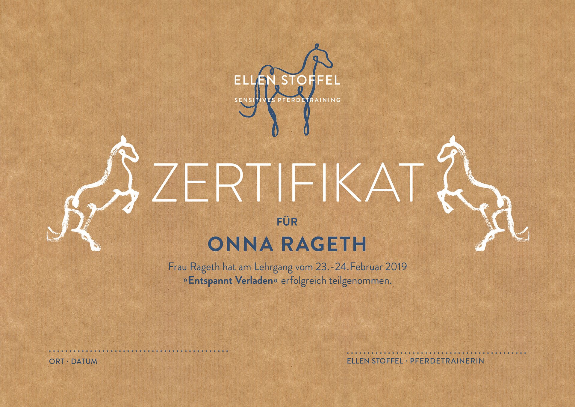 Lehrgangszertifikat vorne