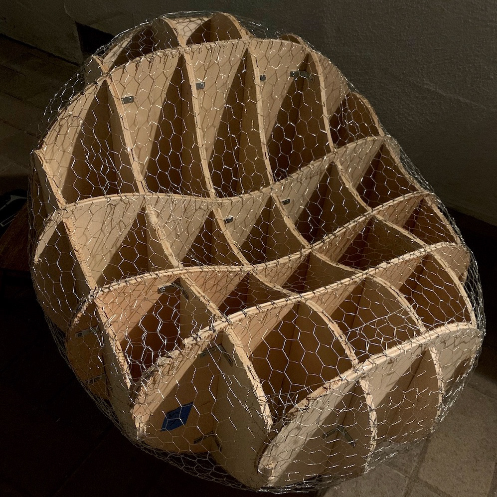 Covering wood frame with chicken wire