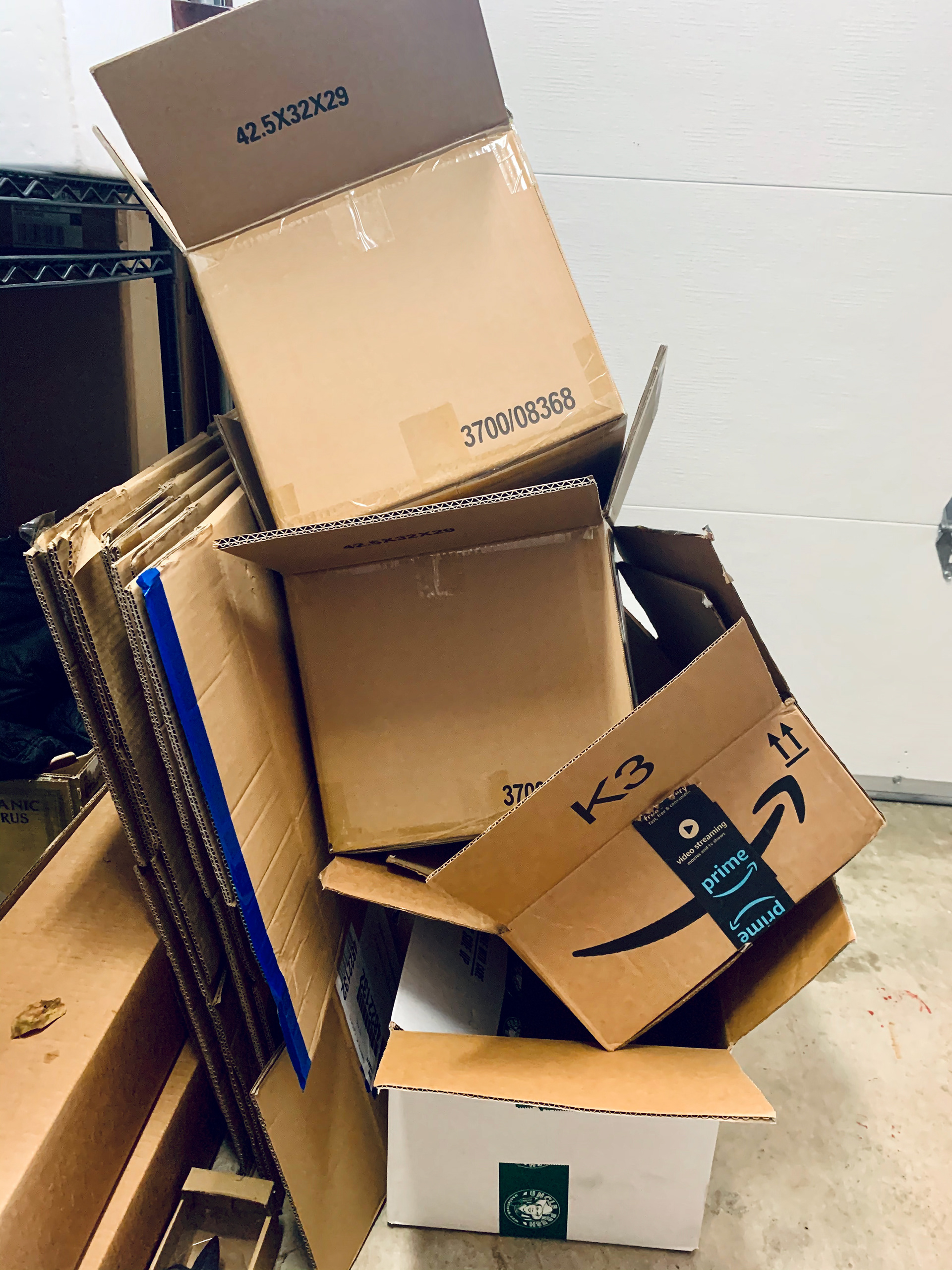 A few weeks worth of carboard boxes