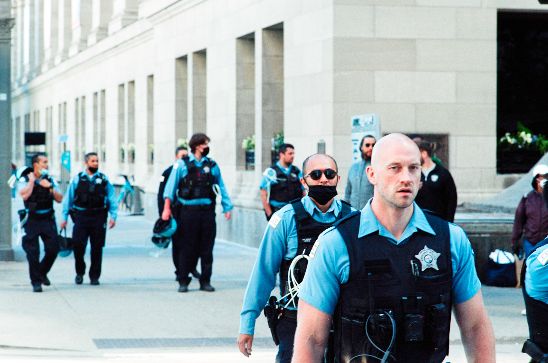 Police emerge amidst chants of All