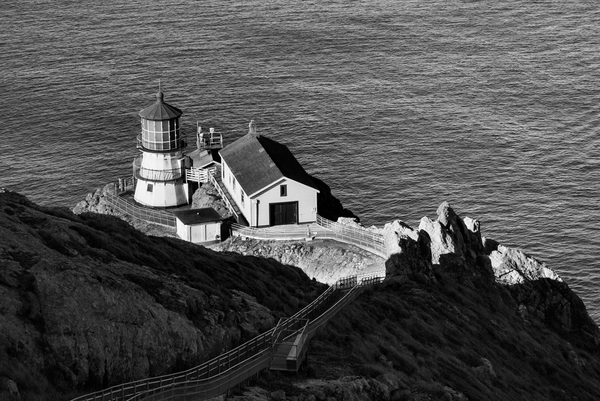 Point Reyes Lighthouse Black and White