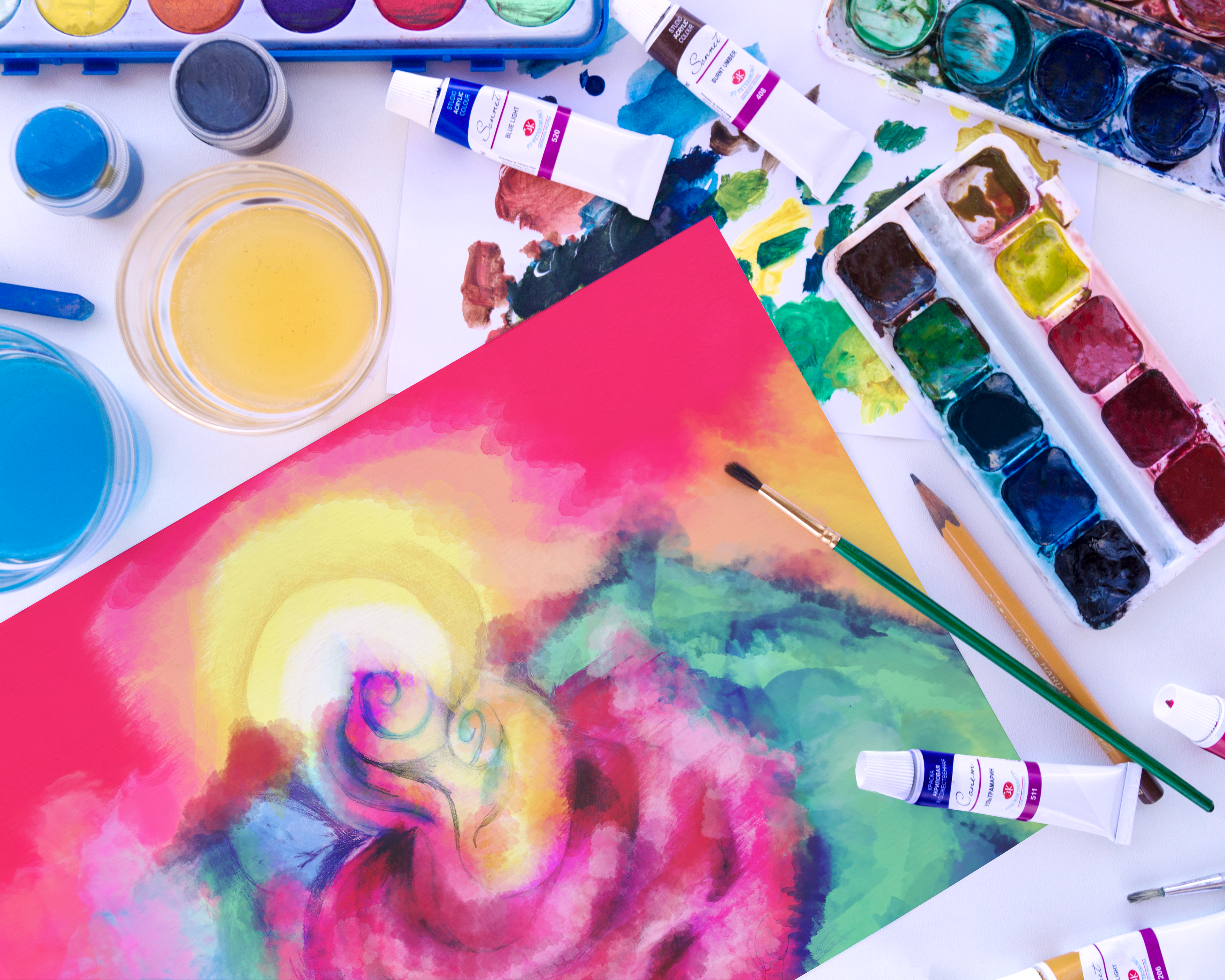 Motherhood Abstract Watercolor
