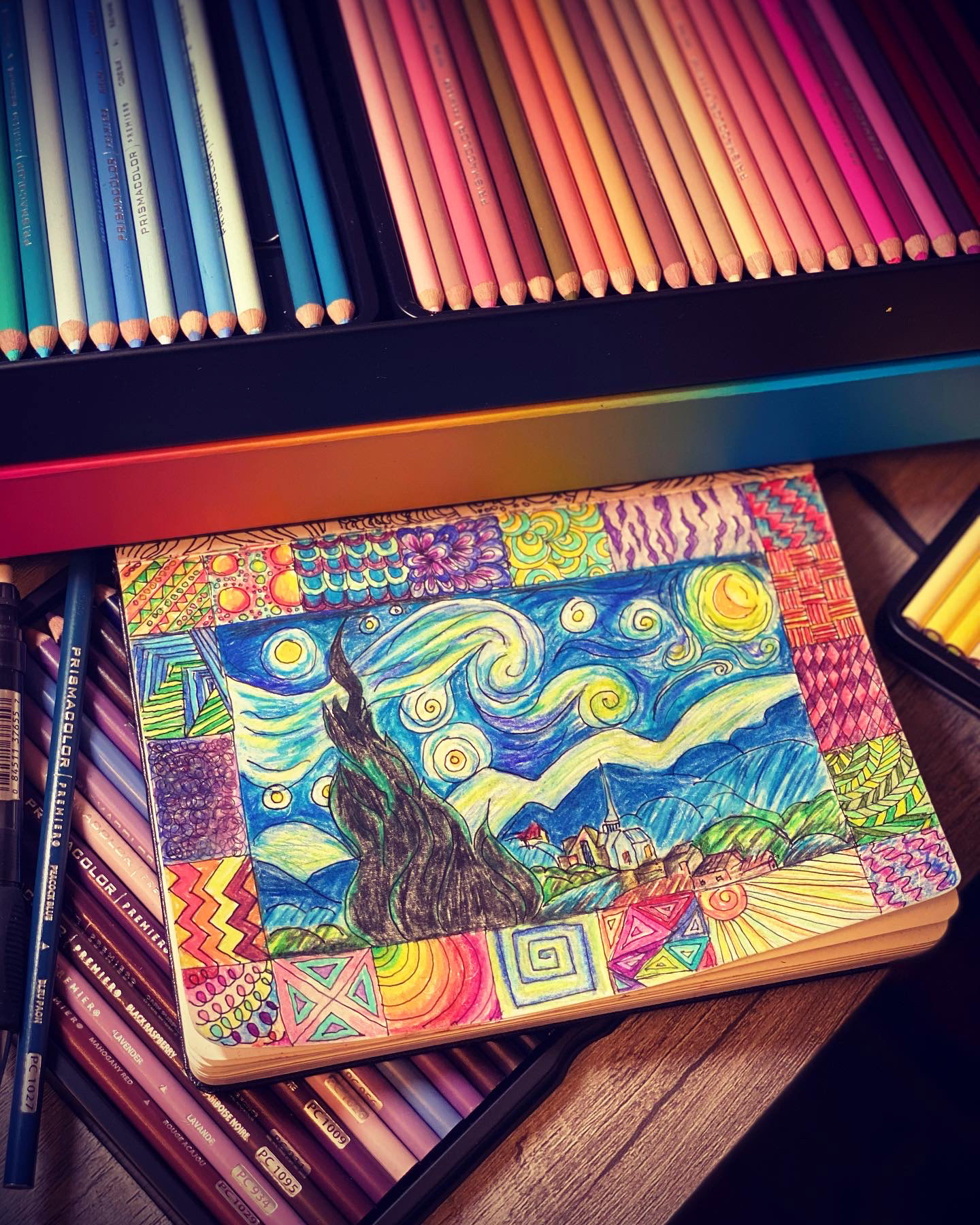Prismacolor - Starry night Collage