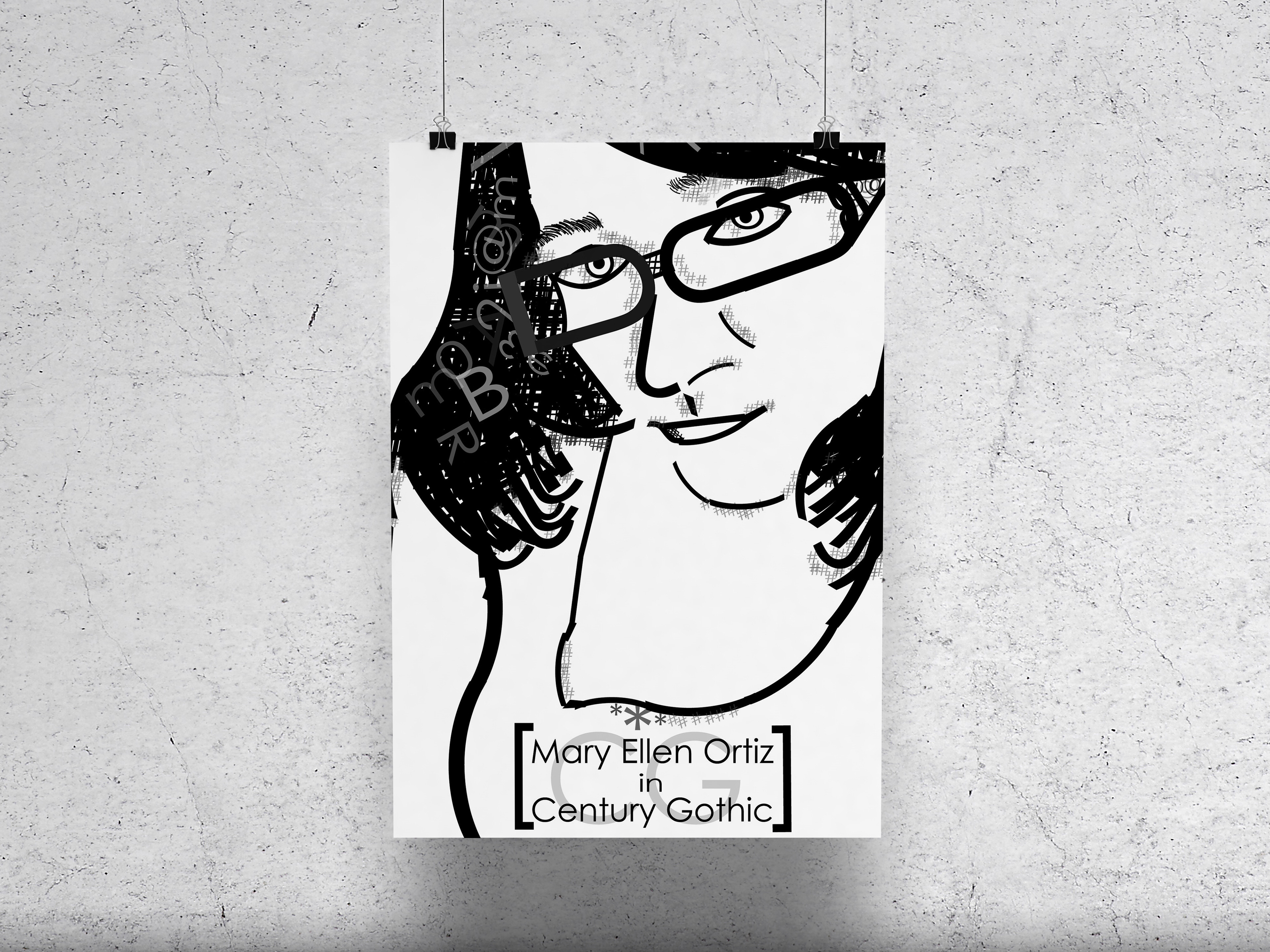 Typography Poster  - ME in Century Gothic