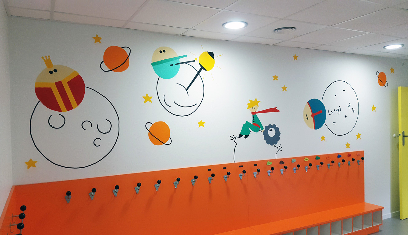 Peinture murale Le Petit Prince • Pôle Petite enfance Le Petit Prince • Oullins